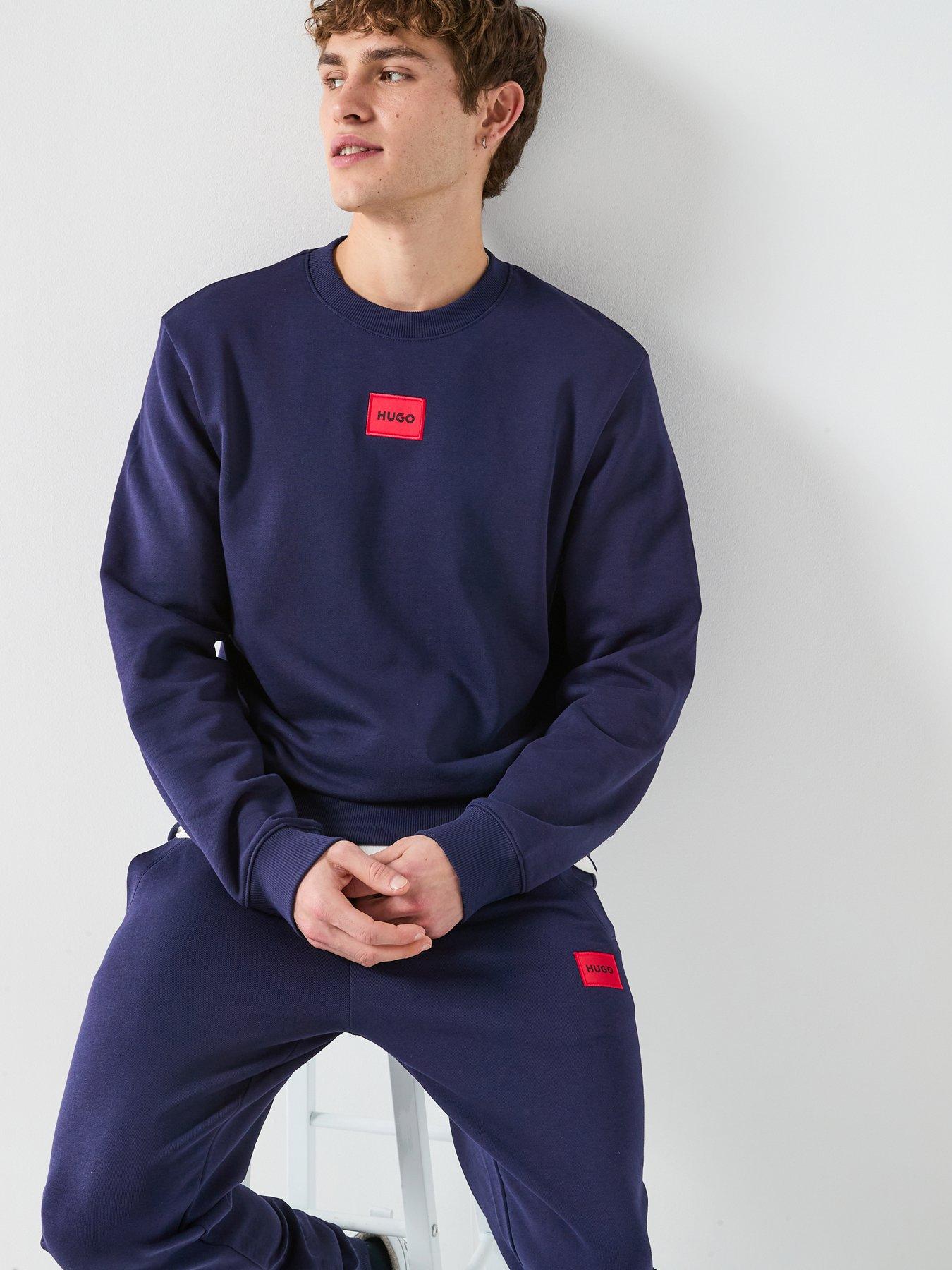  image of hugo-diragol212-regular-fit-crew-sweat-navy