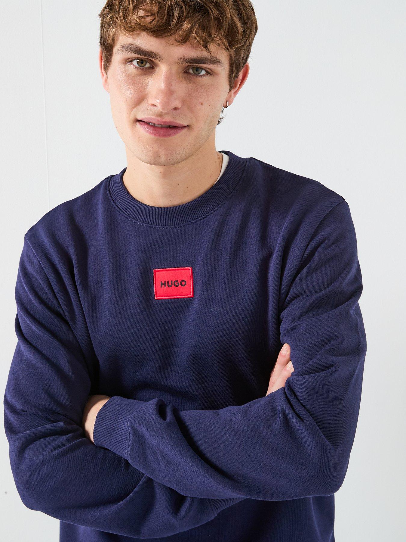  image of hugo-diragol212-regular-fit-crew-sweat-navy