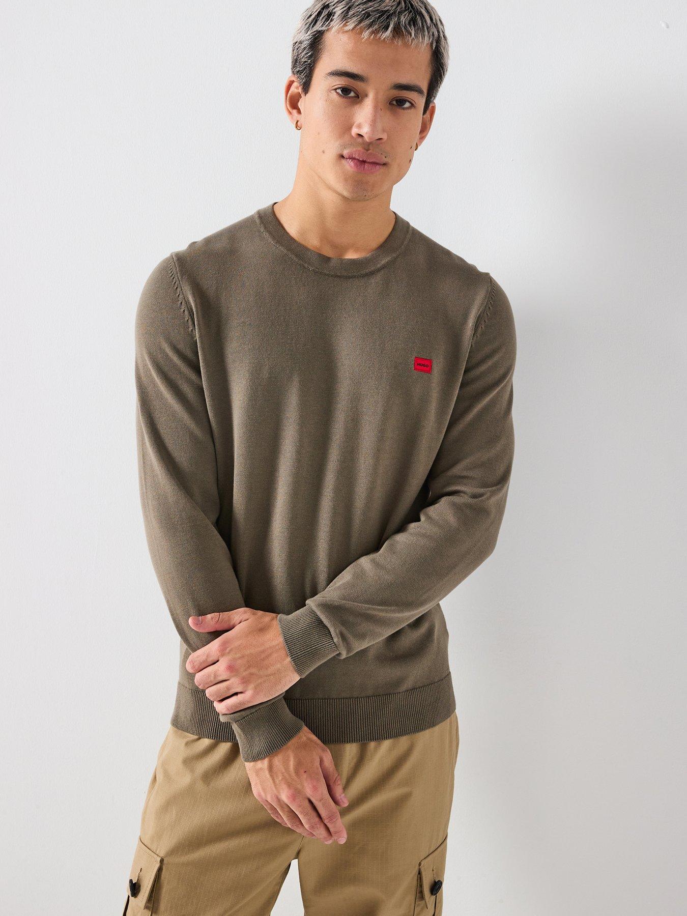 HUGO San Cassius-C1 Relaxed Fit Knitted Jumper - Grey