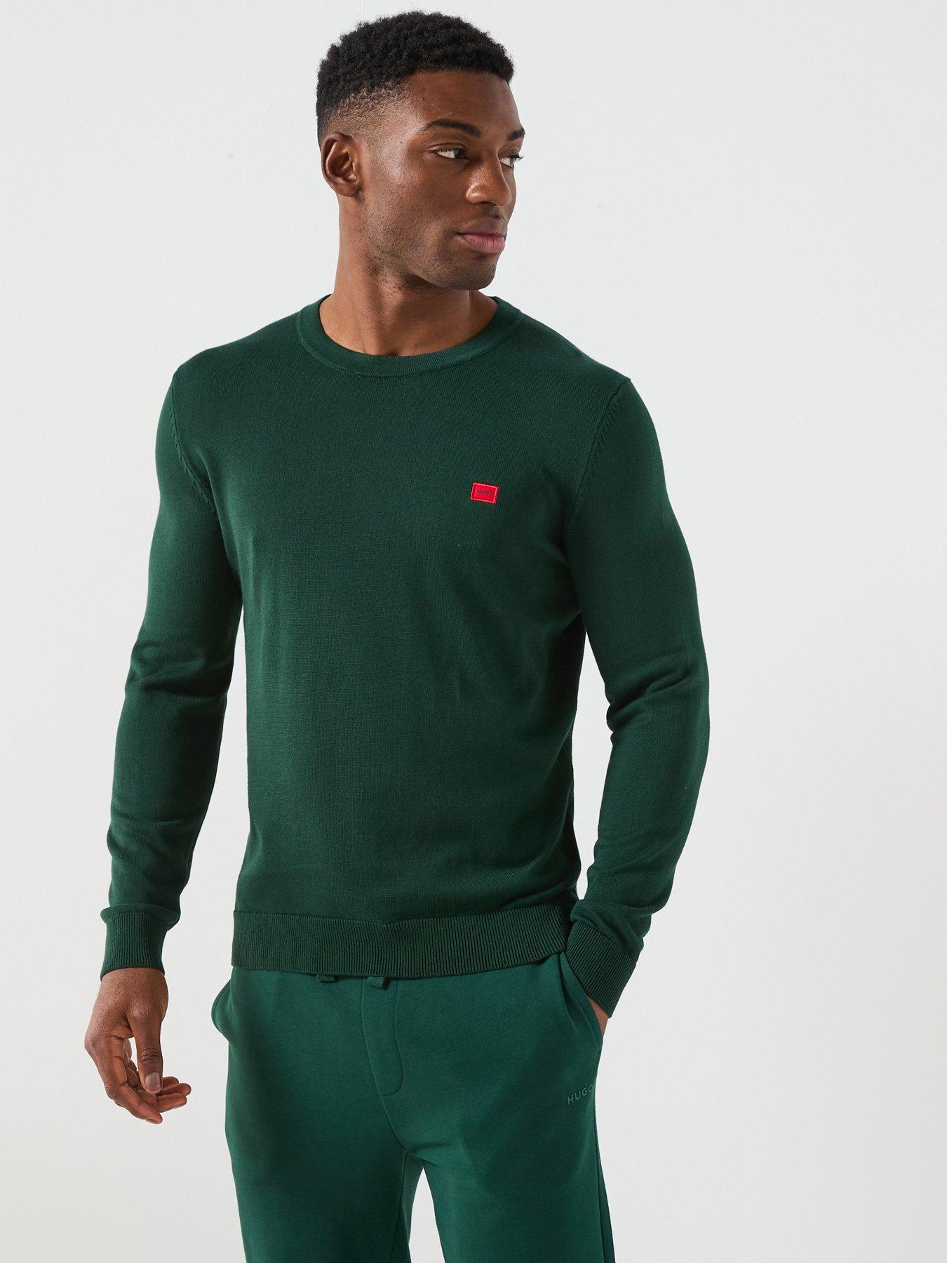 HUGO San Cassius-C1 Relaxed Fit Knitted Jumper - Green