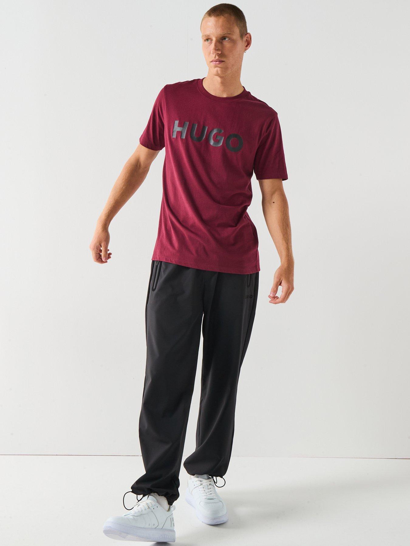  image of hugo-dulivio-regular-fit-t-shirt-dark-red