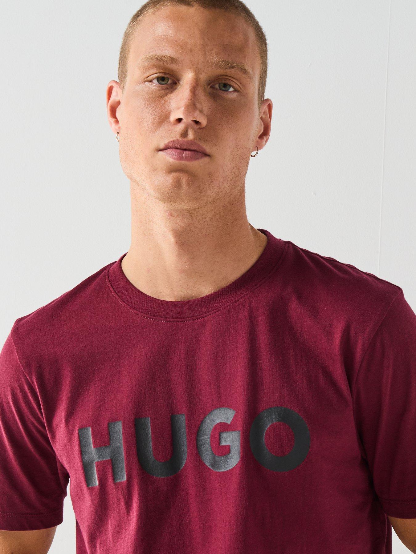  image of hugo-dulivio-regular-fit-t-shirt-dark-red