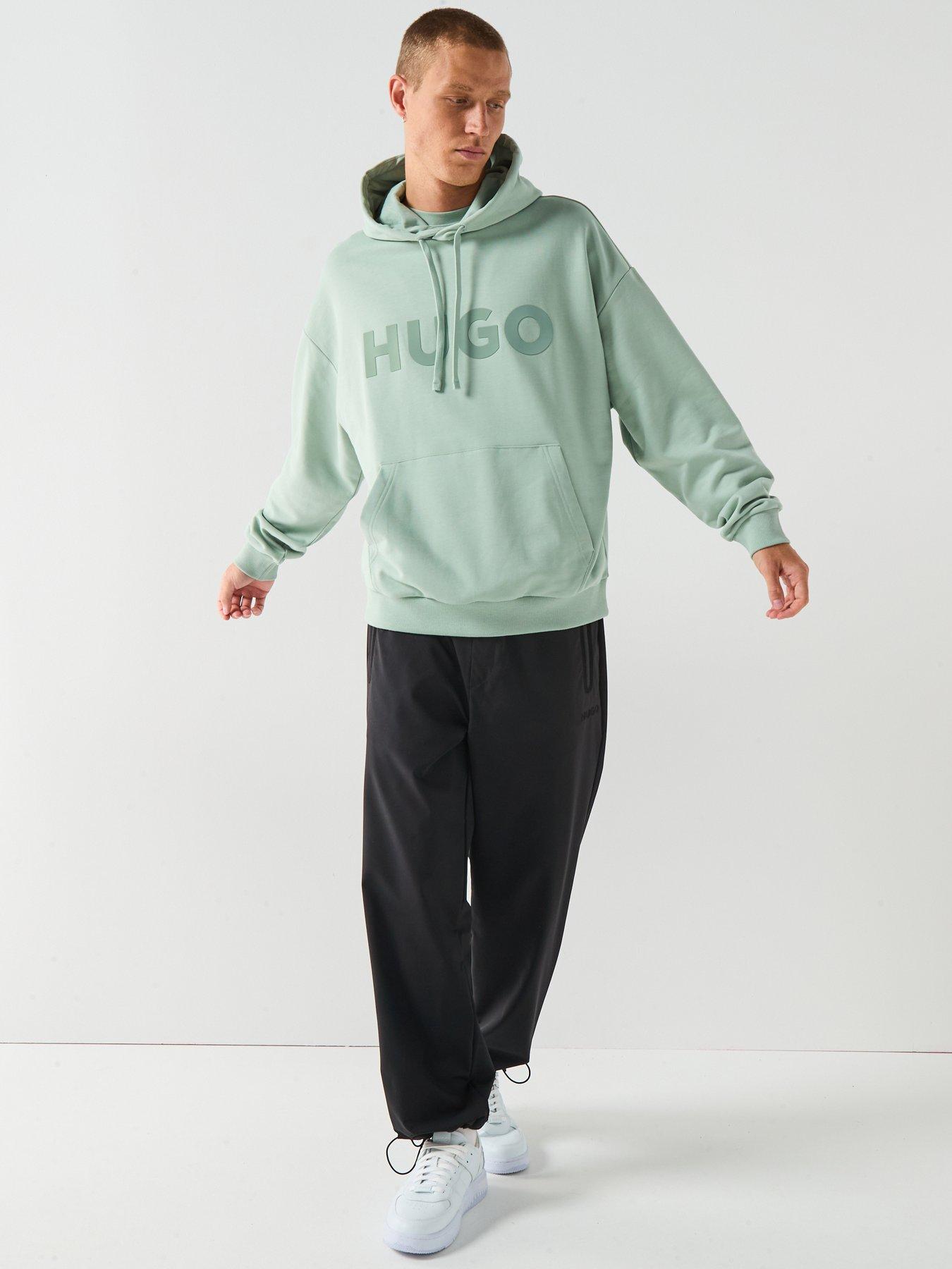 Image 3 of 6 of HUGO Ditchie Oversized Tonal Logo Hoodie - Green