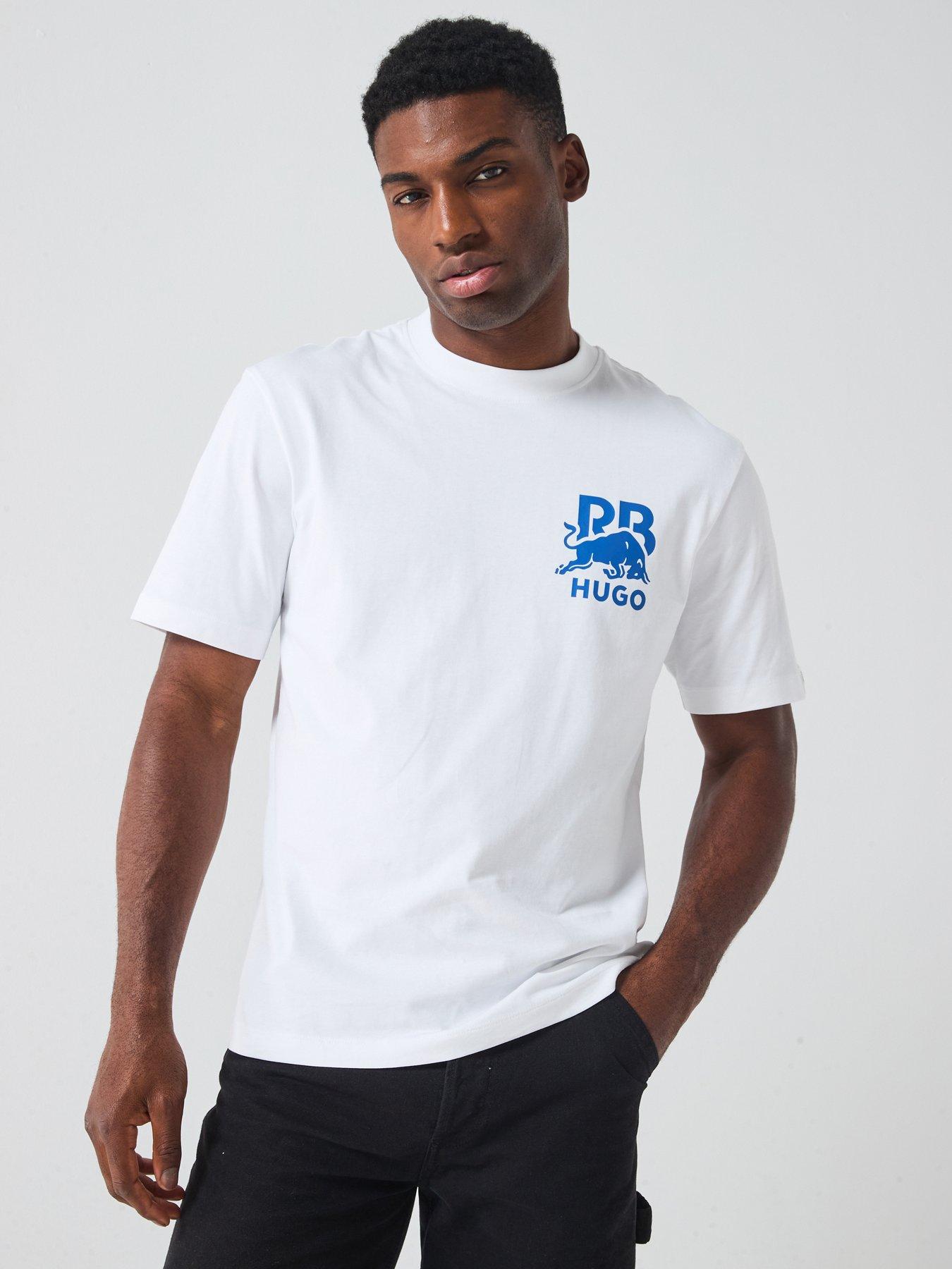 Image 1 of 4 of HUGO Dartox Red Bull Relaxed Fit T-Shirt - White