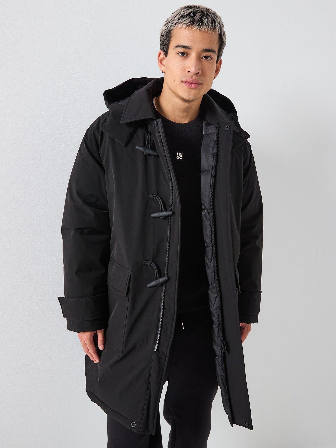 undefined Hugo Mever2541 Regular Fit Hooded Quilted Coat - Black