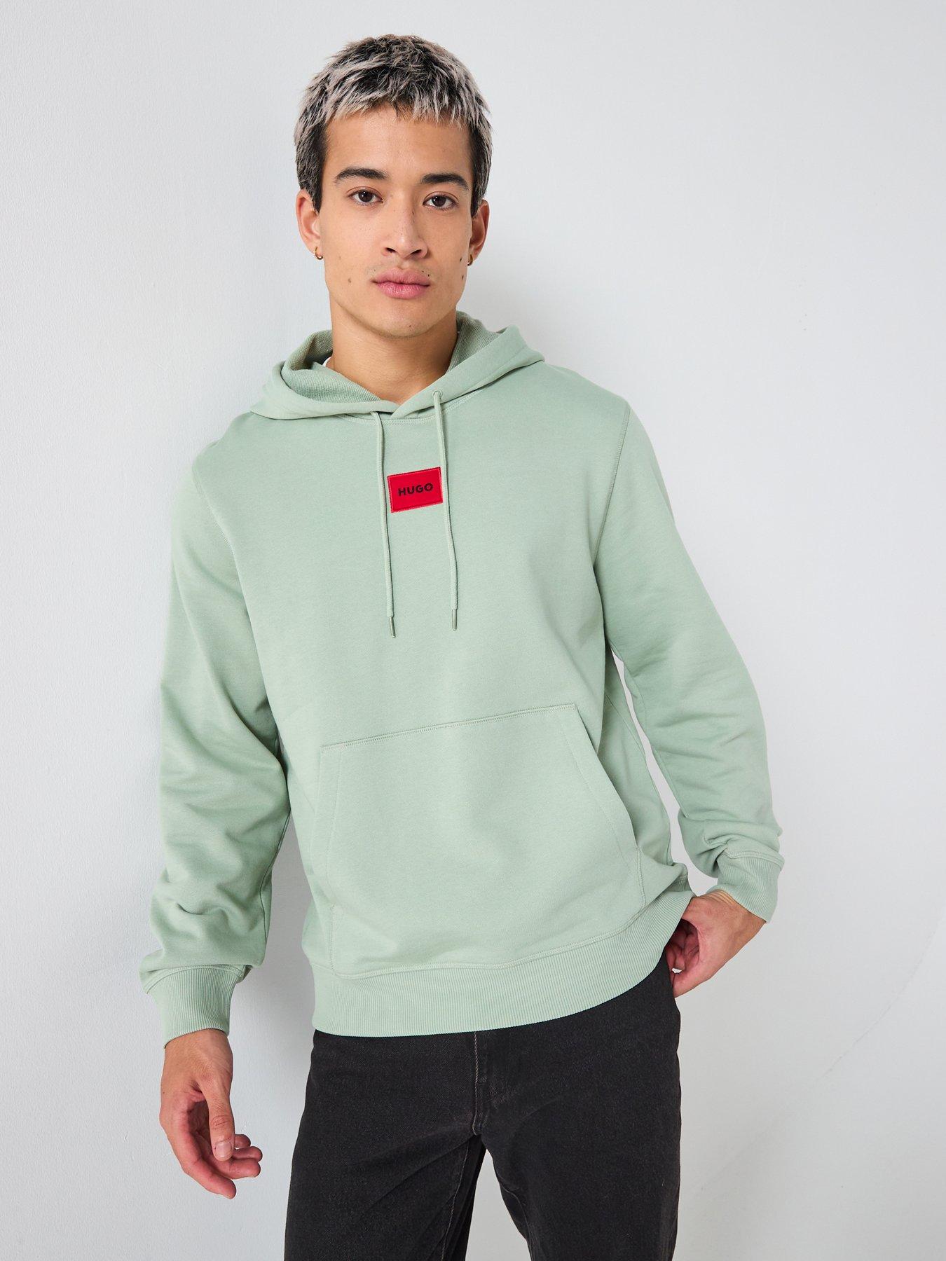 hugo-daratschi214-regular-fit-red-box-logo-hoodie-green