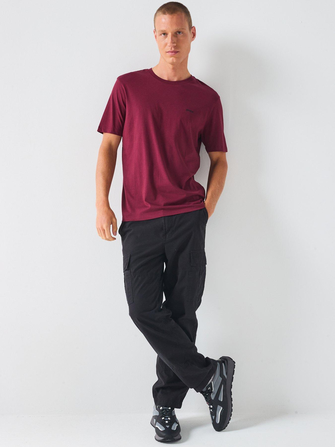 Image 3 of 6 of HUGO Dero222 Regular Fit T-Shirt - Dark Red