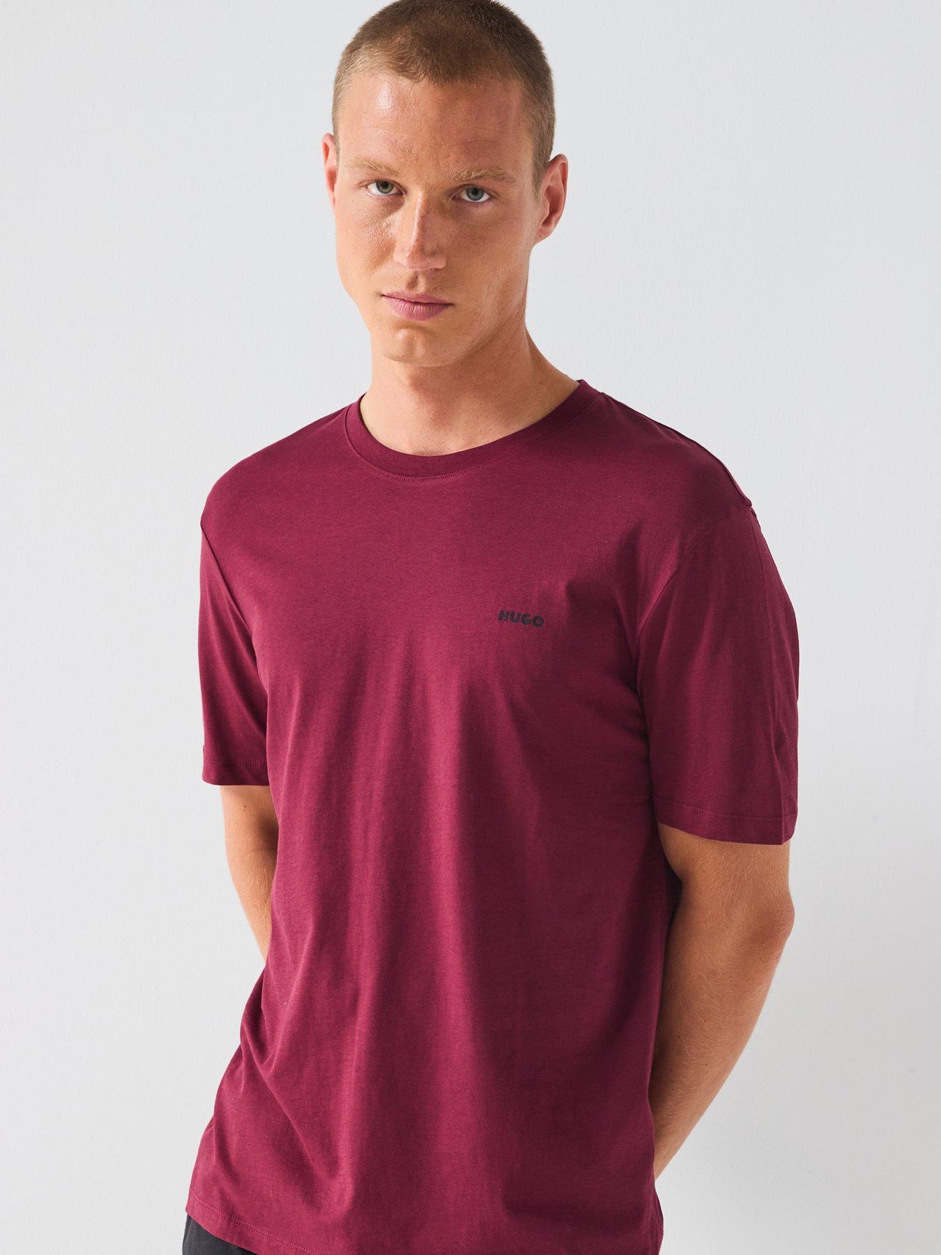 Image 6 of 6 of HUGO Dero222 Regular Fit T-Shirt - Dark Red