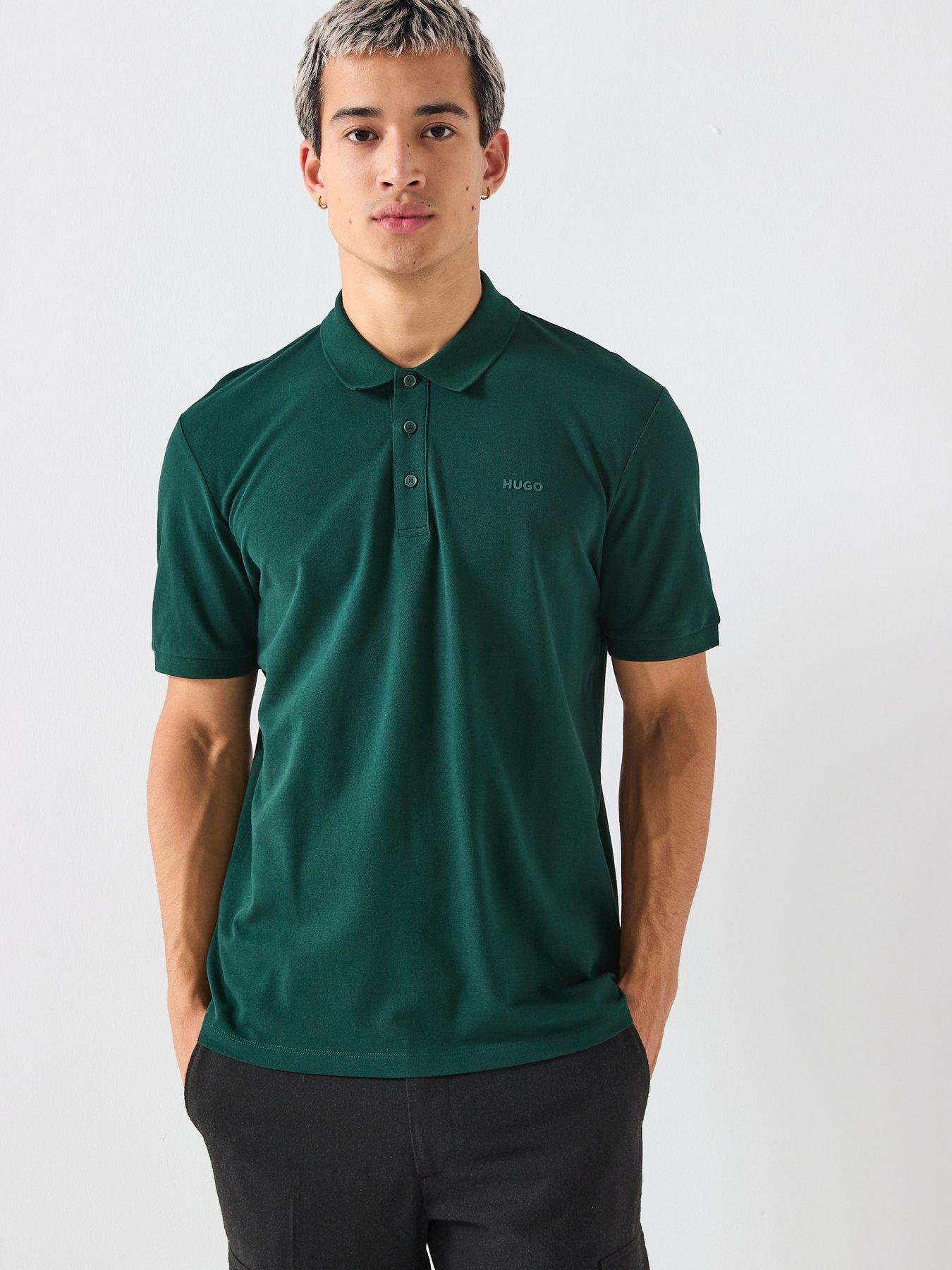 hugo-donos222-regular-fit-left-chest-tonal-logo-polo-shirt-green