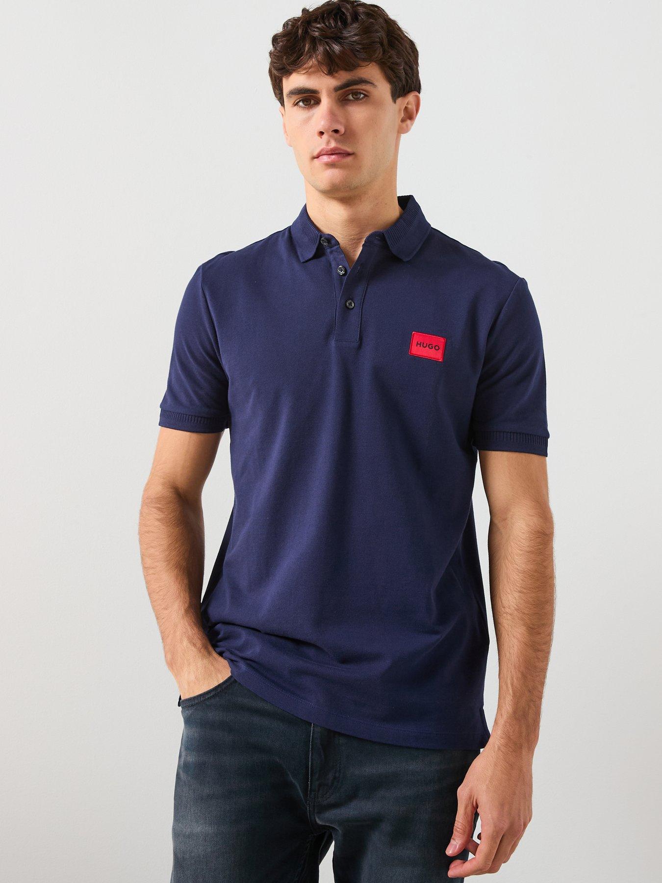 HUGO Dereso222 Slim Fit Box Logo Polo Shirt - Navy