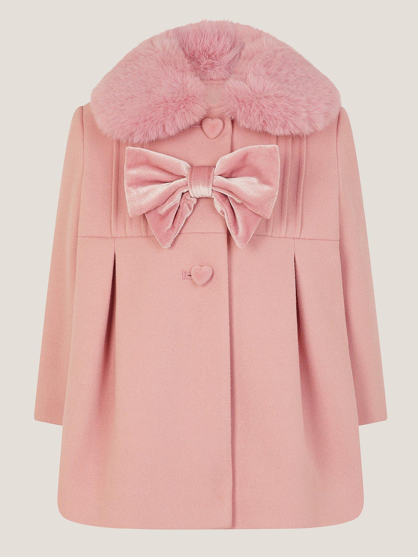 undefined Baby Girls Velvet Coat - Pink