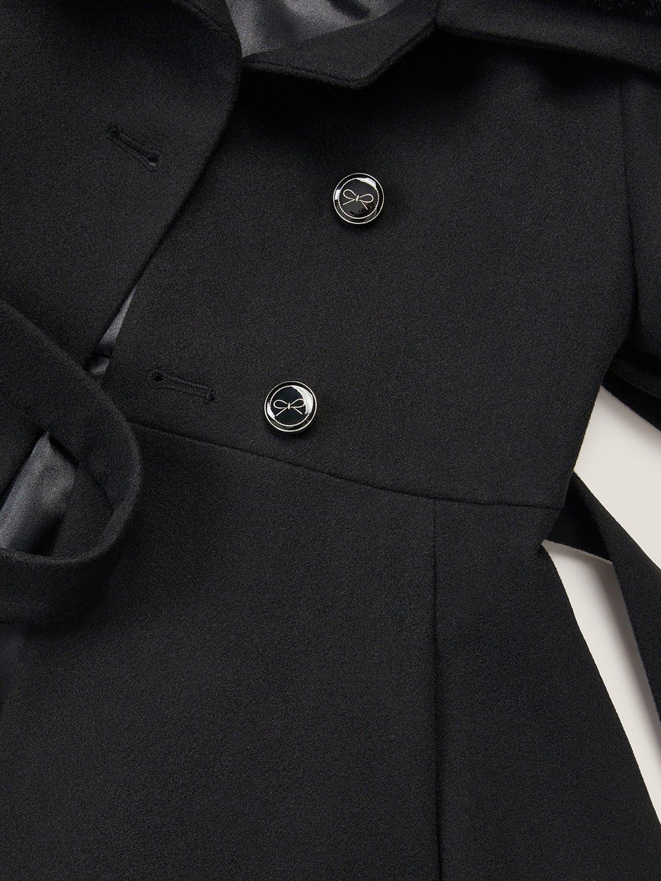  image of monsoon-girls-belted-fur-coat-black