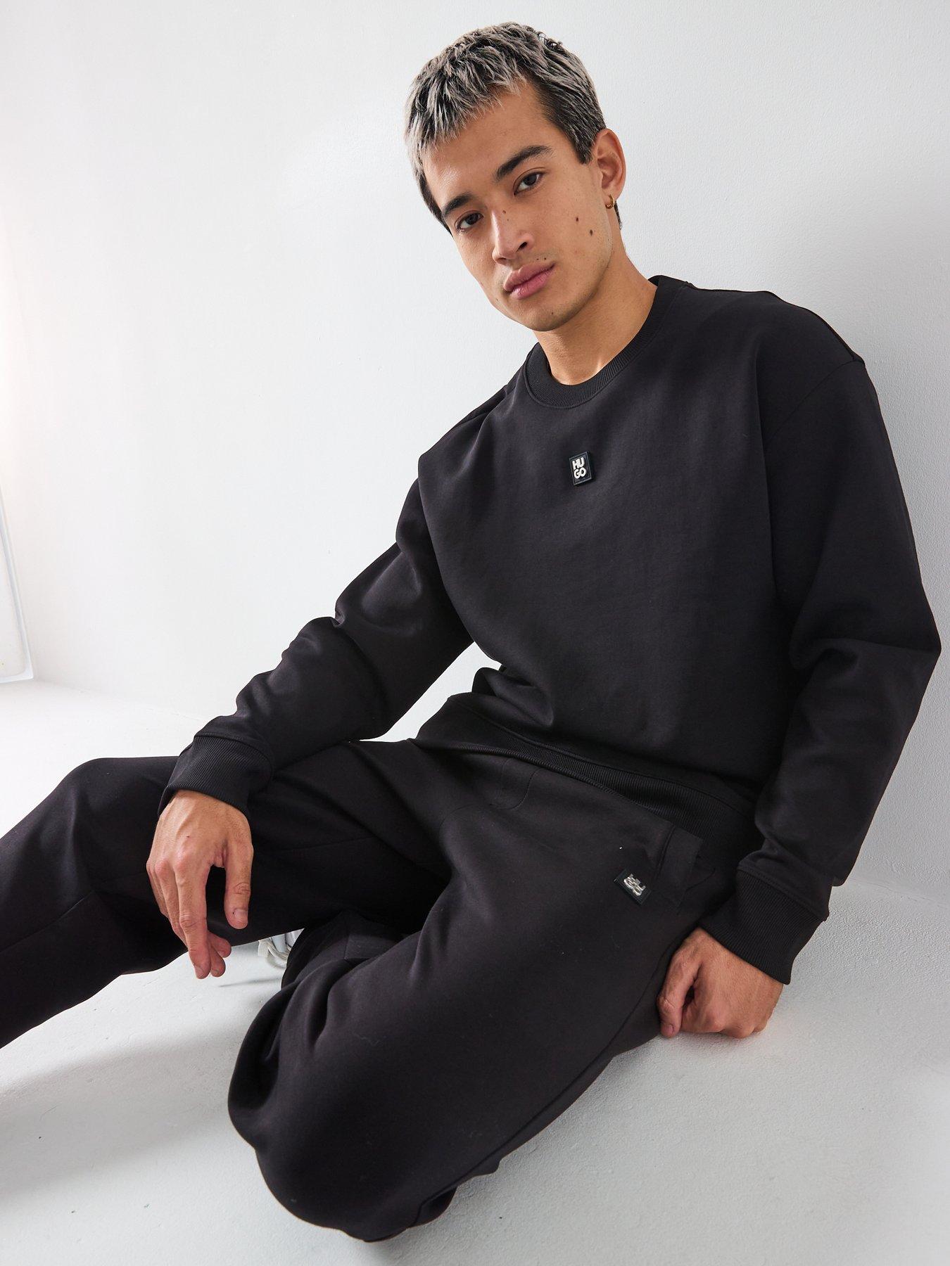 Image 6 of 6 of HUGO Dimacs Relaxed Fit Stacked Logo Sweat Joggers - Black