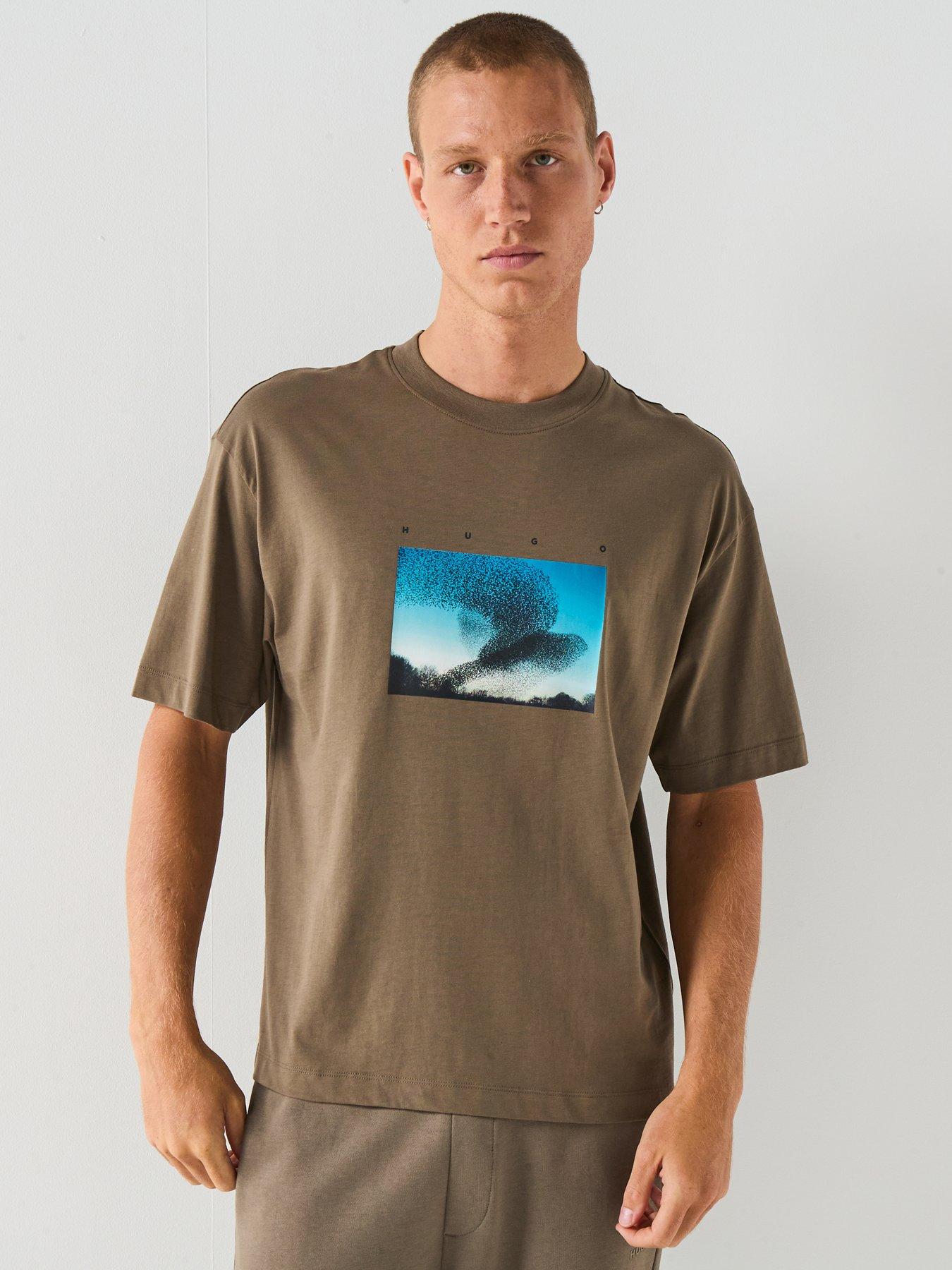 Image 1 of 6 of HUGO Dorizon Oversize Fit T-Shirt - Grey