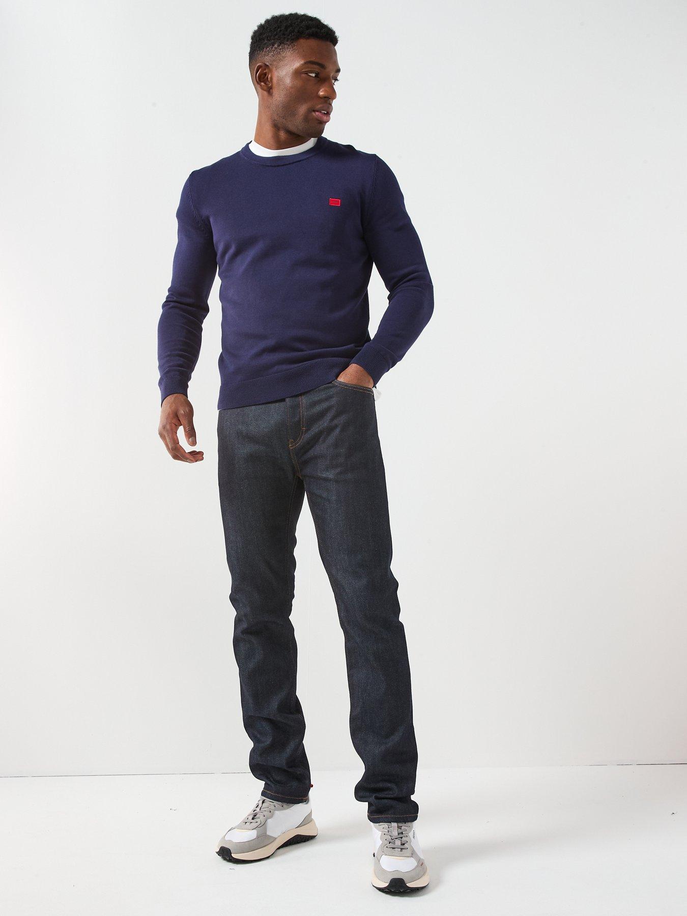  image of hugo-708-slim-fit-jeans-dark-blue