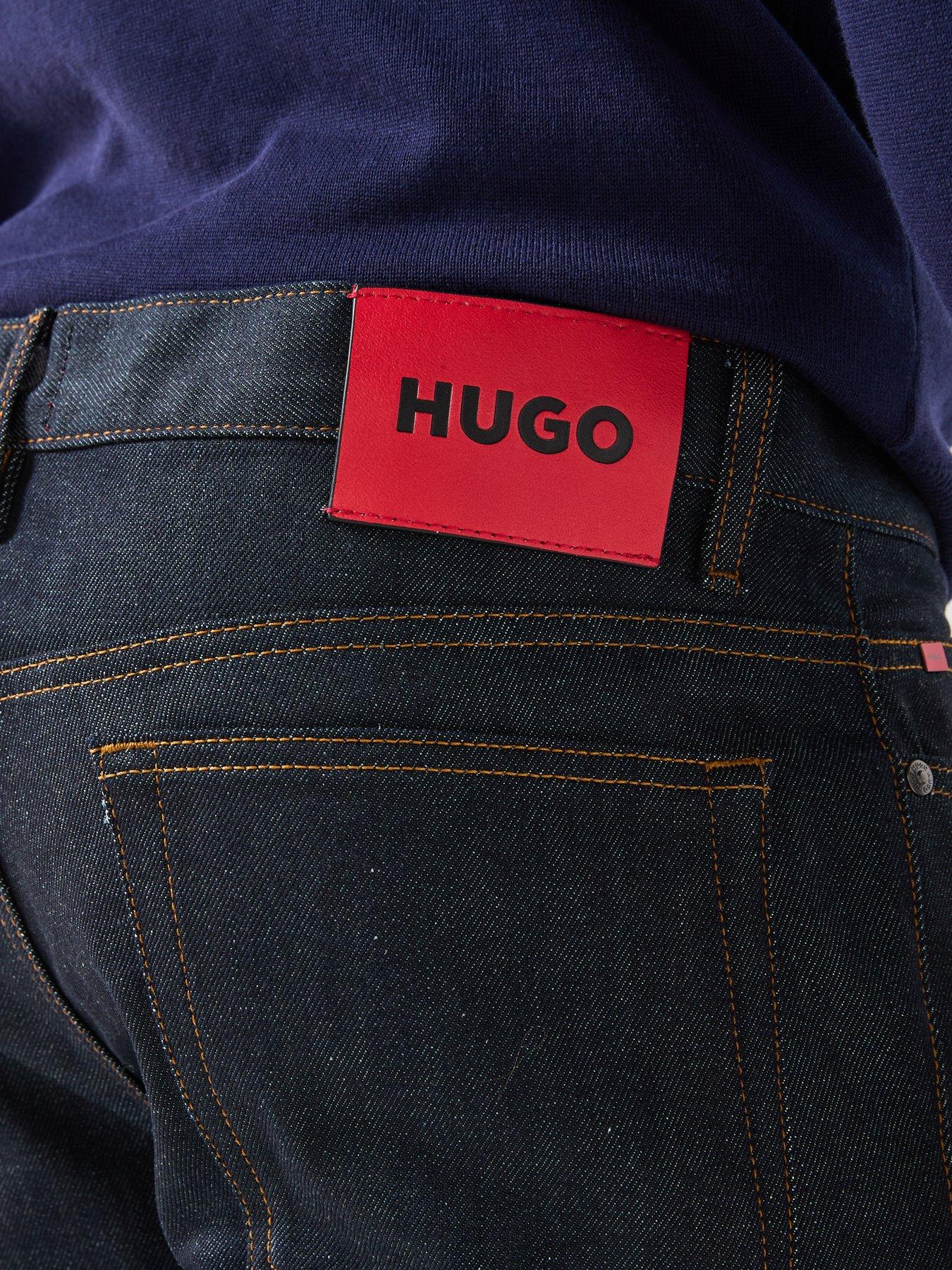  image of hugo-708-slim-fit-jeans-dark-blue