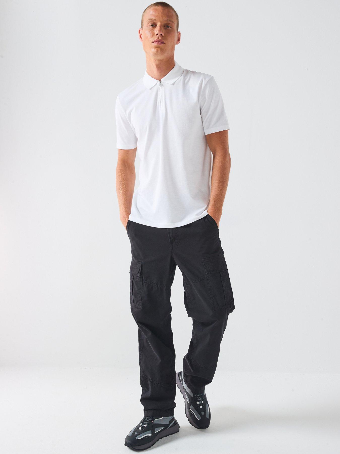 Image 3 of 6 of HUGO Dekok233 Marl Effect Polo Shirt - White