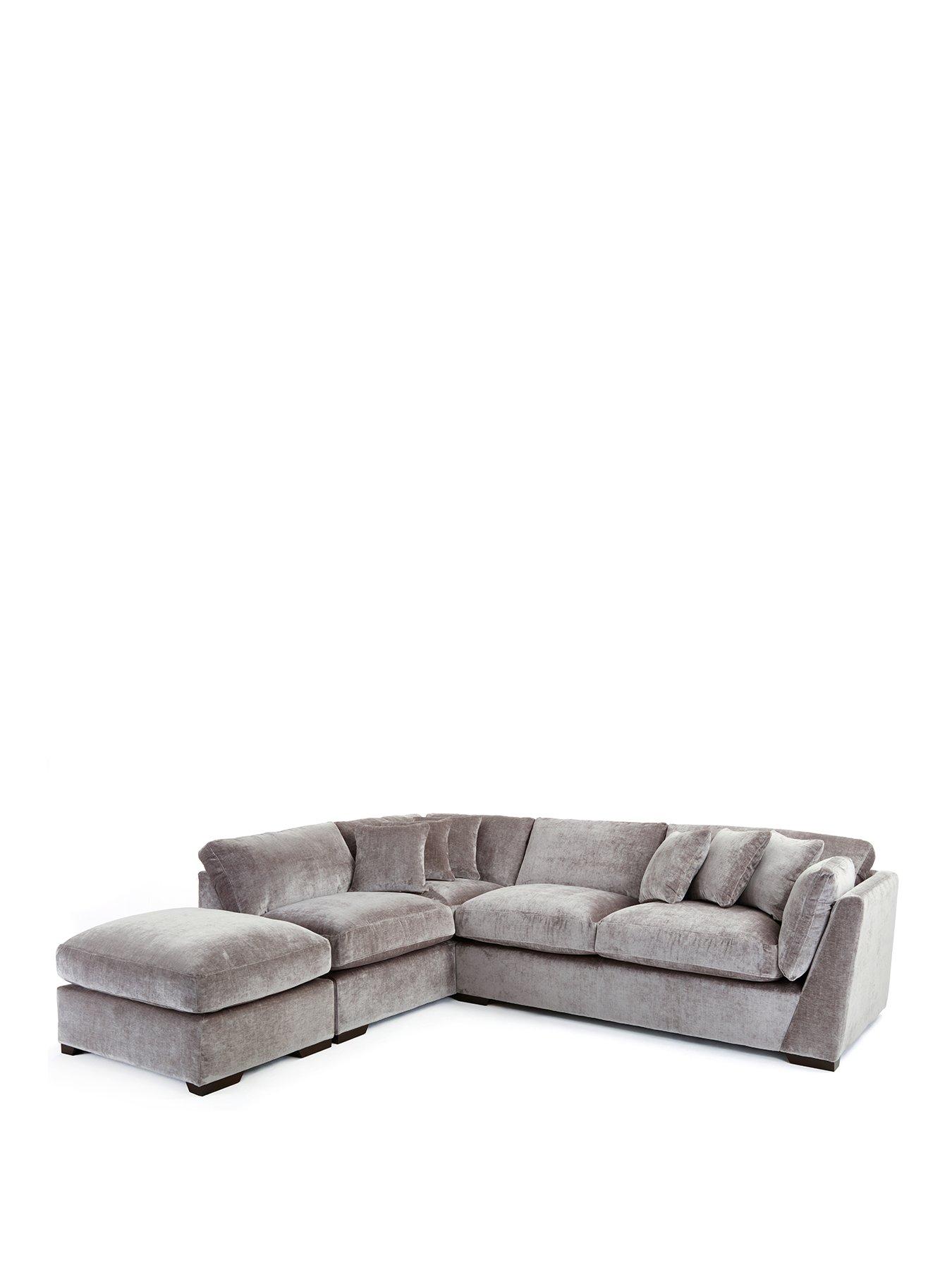 Image 2 of 7 of The Very Collection Lansa Left Hand Fabric Corner Chaise Sofa&nbsp;with Footstool&nbsp;- Made to Order in the UK - FSC&reg; Certified
