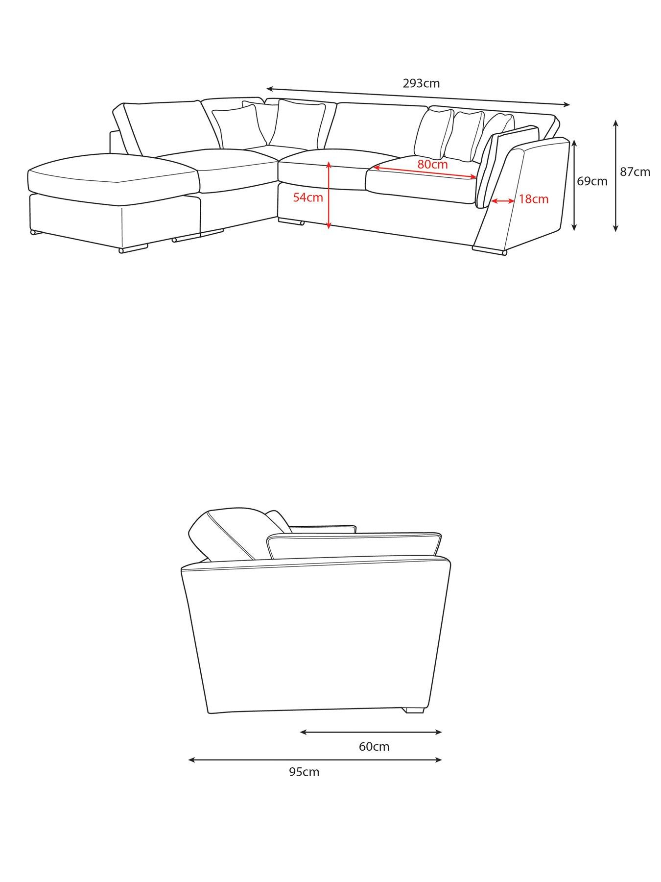Image 7 of 7 of The Very Collection Lansa Left Hand Fabric Corner Chaise Sofa&nbsp;with Footstool&nbsp;- Made to Order in the UK - FSC&reg; Certified