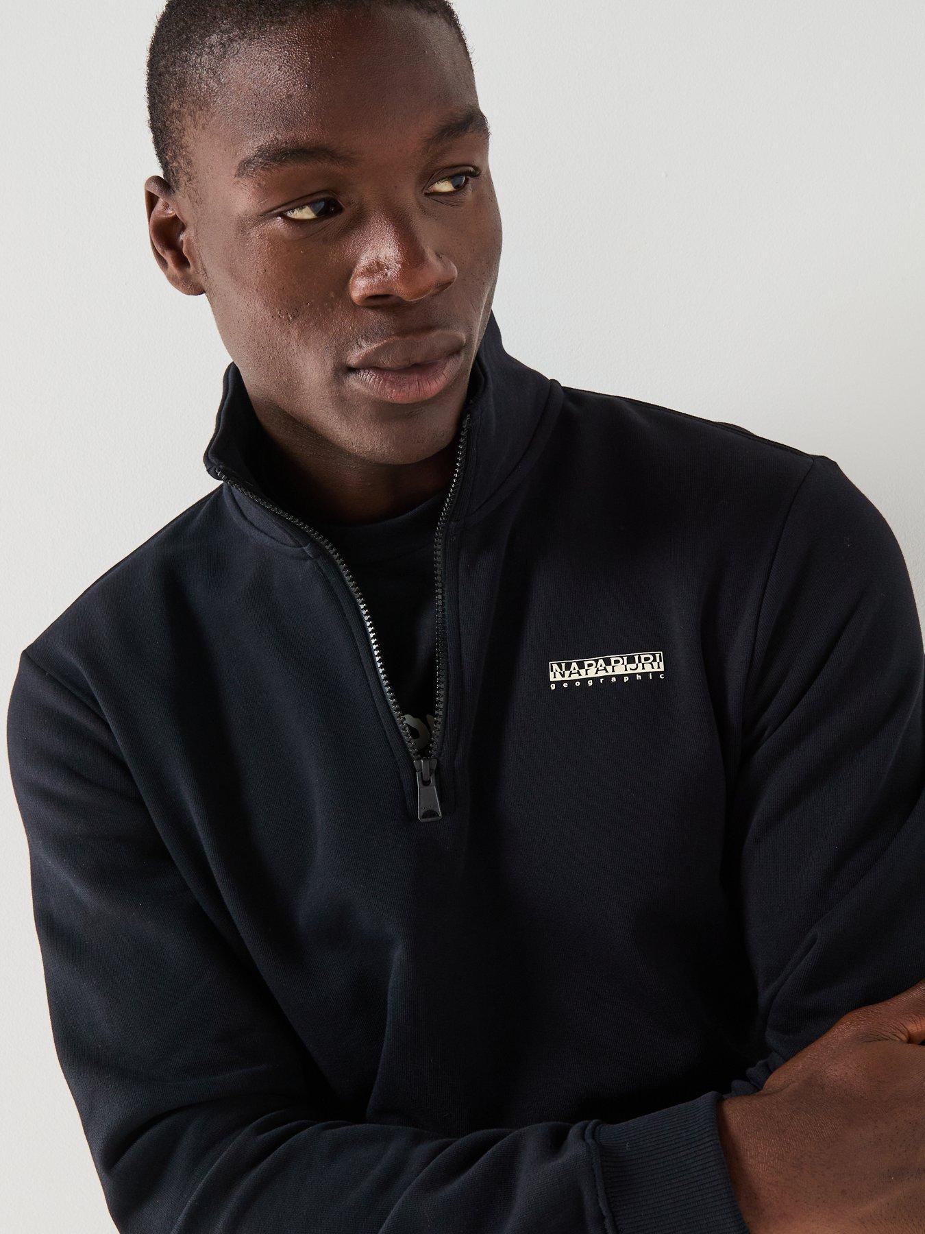  image of napapijri-mens-small-box-logo-sweatshirt-black