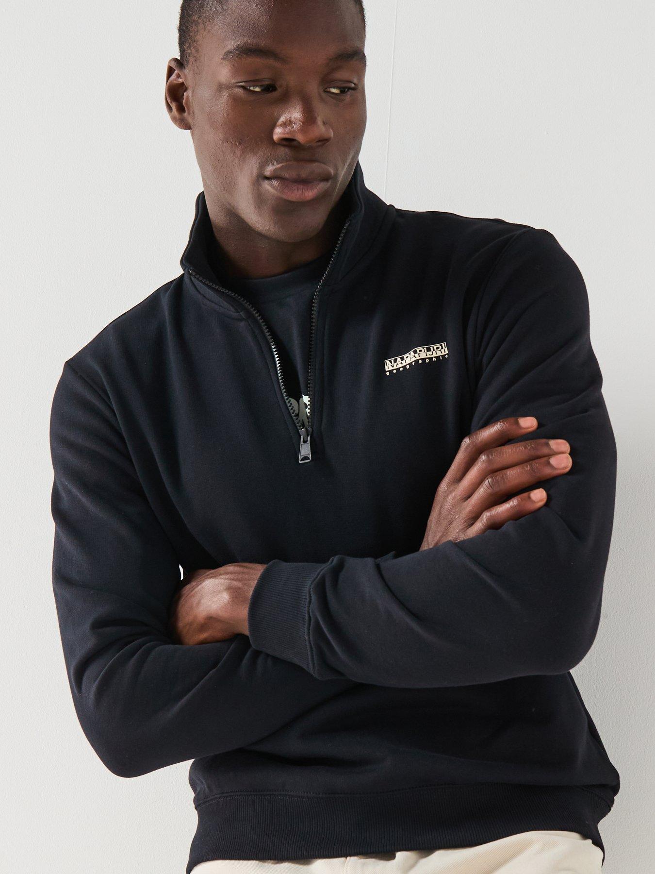  image of napapijri-mens-small-box-logo-sweatshirt-black