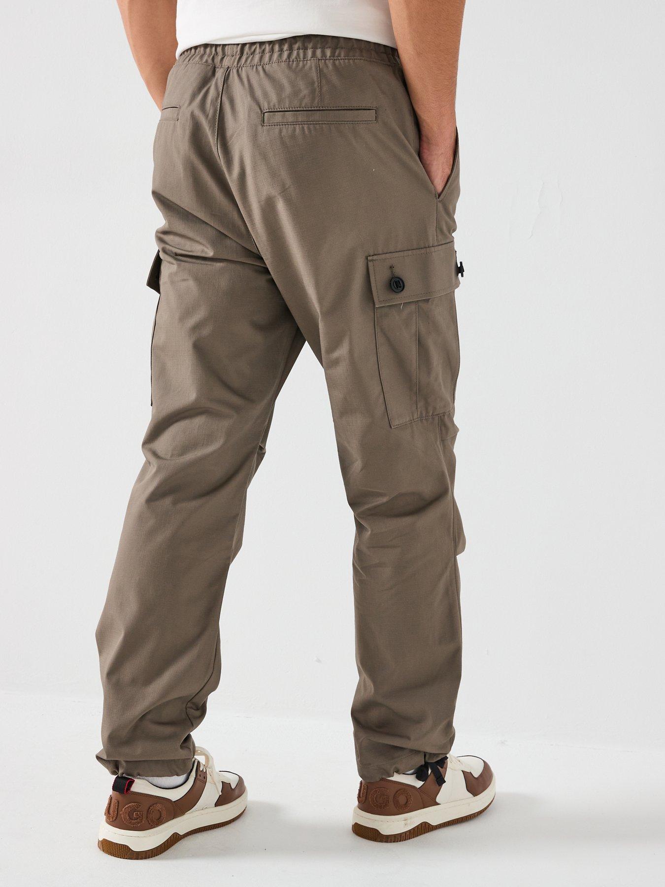 Image 2 of 6 of HUGO Garlo233 Regular Fit Drawstring Cargo Pants - Grey