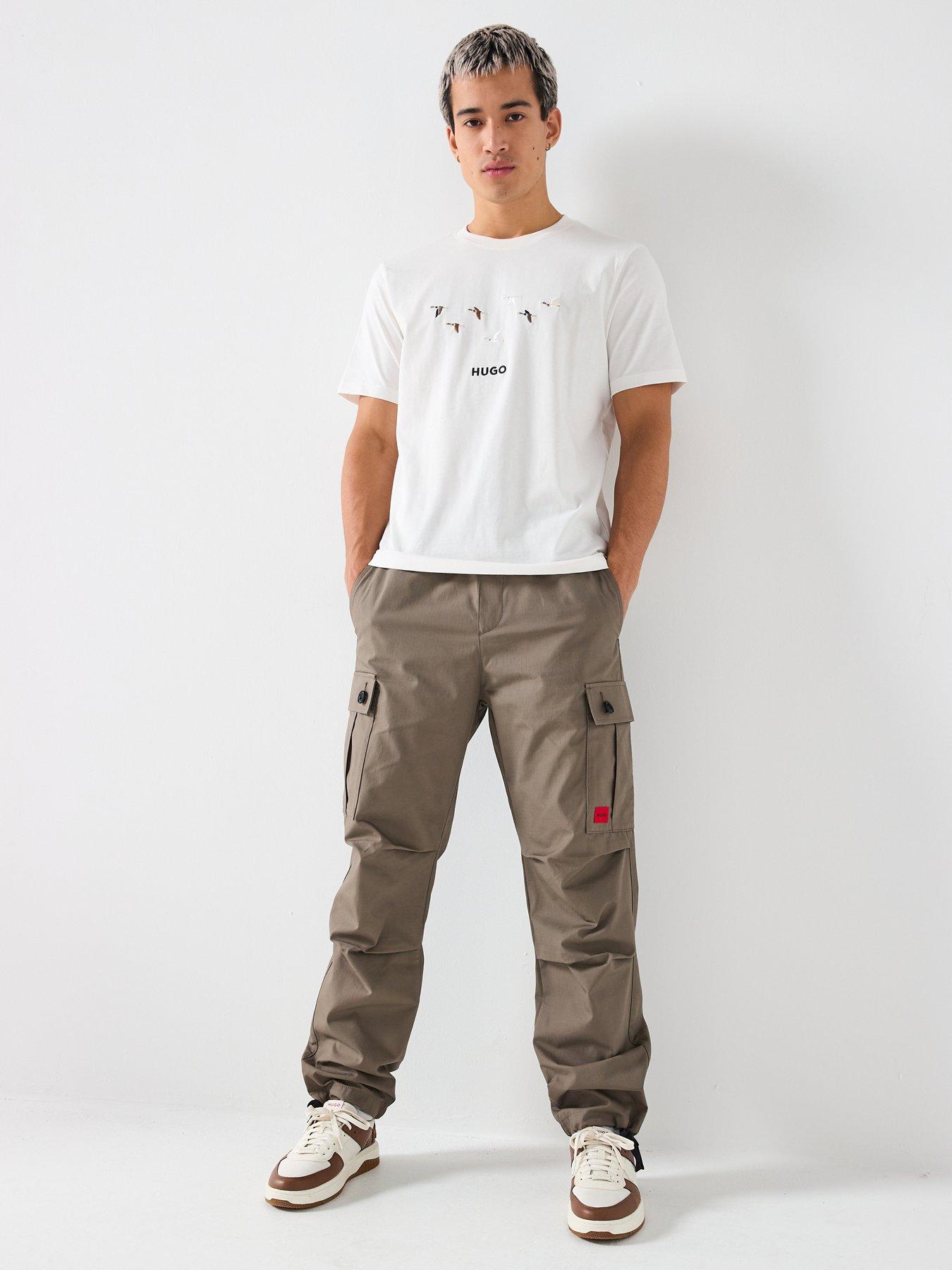 Image 3 of 6 of HUGO Garlo233 Regular Fit Drawstring Cargo Pants - Grey