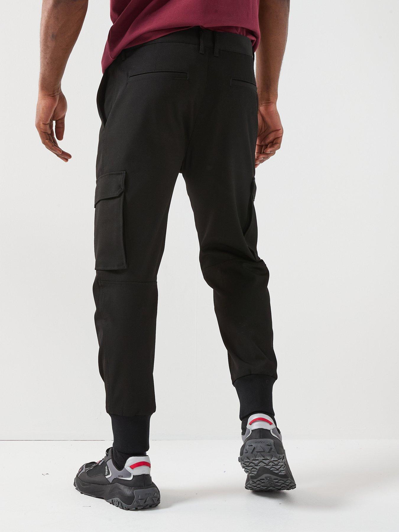  image of hugo-glavin241-cuffed-cargo-pants-black