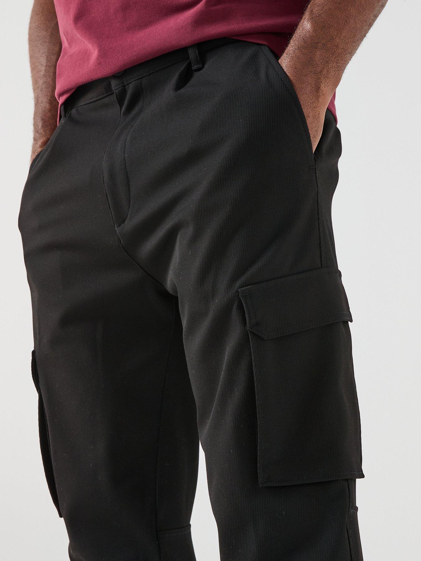  image of hugo-glavin241-cuffed-cargo-pants-black