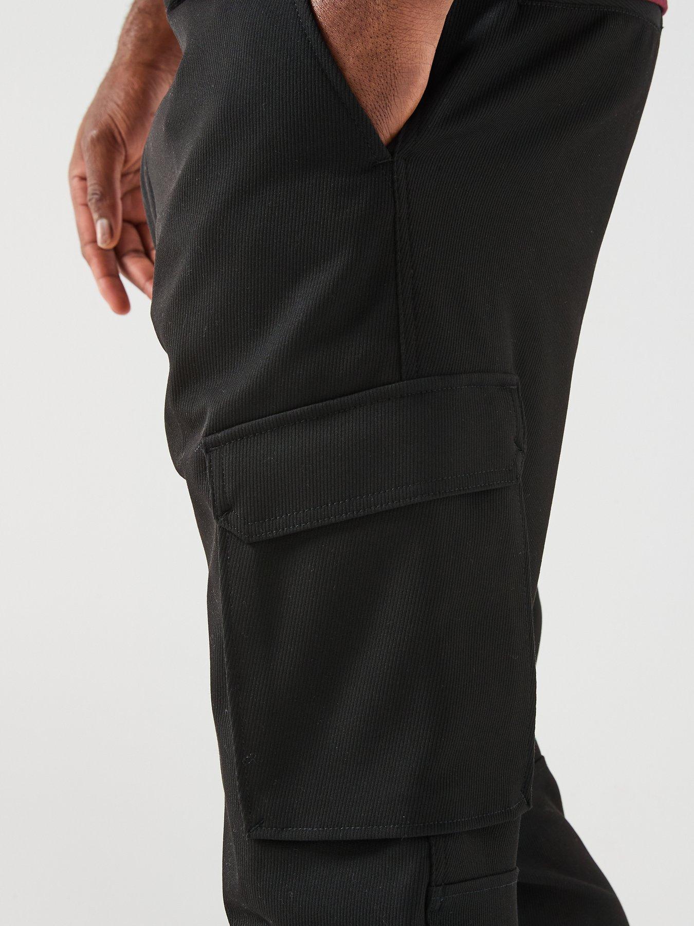  image of hugo-glavin241-cuffed-cargo-pants-black