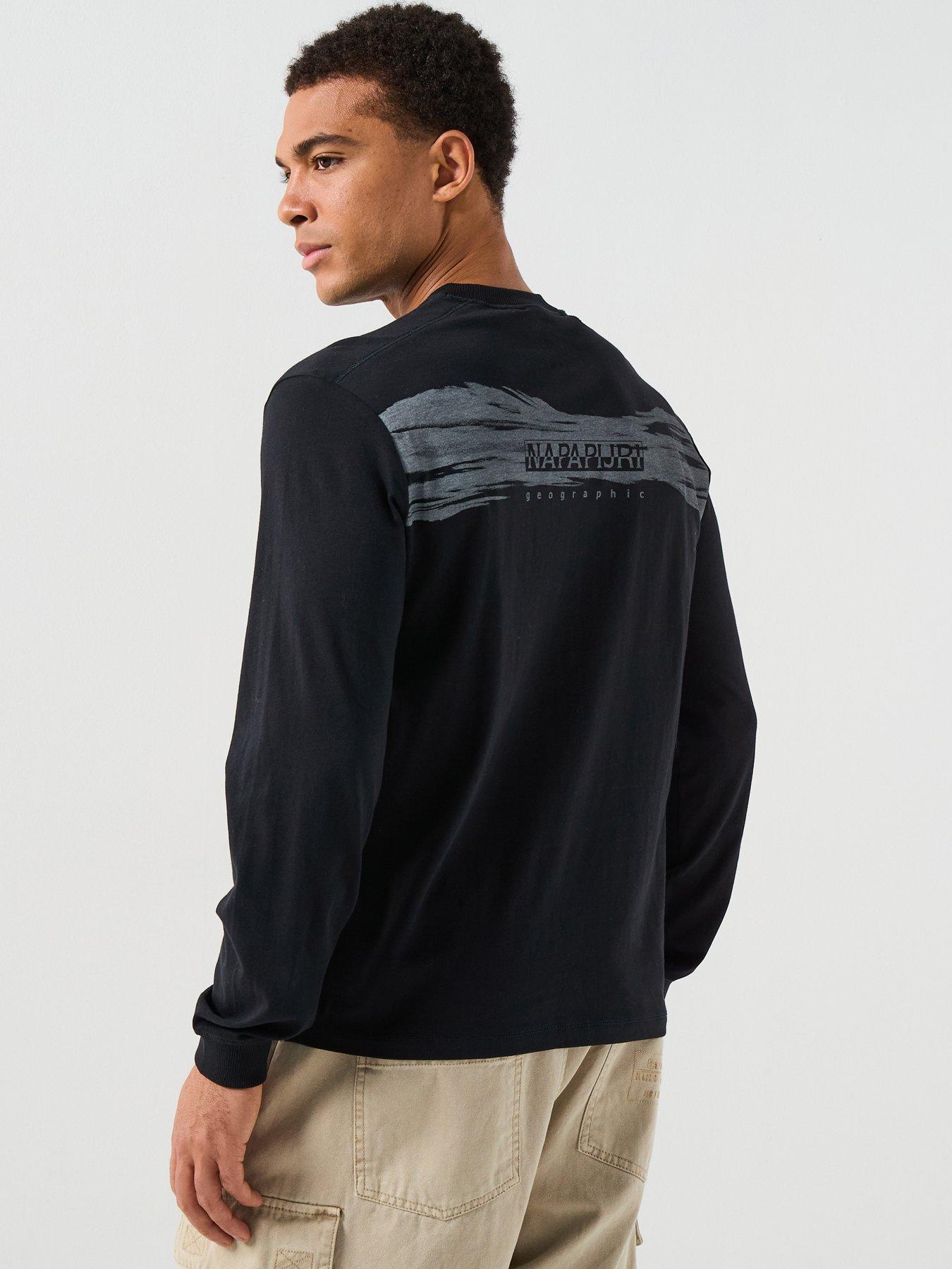 NAPAPIJRI Men's Back Graphic Long Sleeve T-Shirt - Black