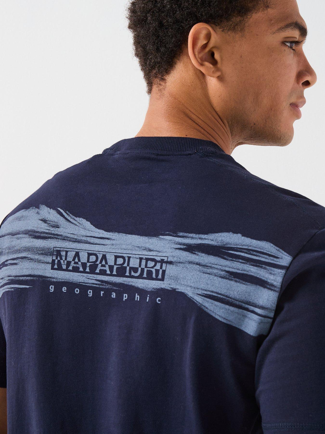  image of napapijri-mens-back-graphic-t-shirt-blue