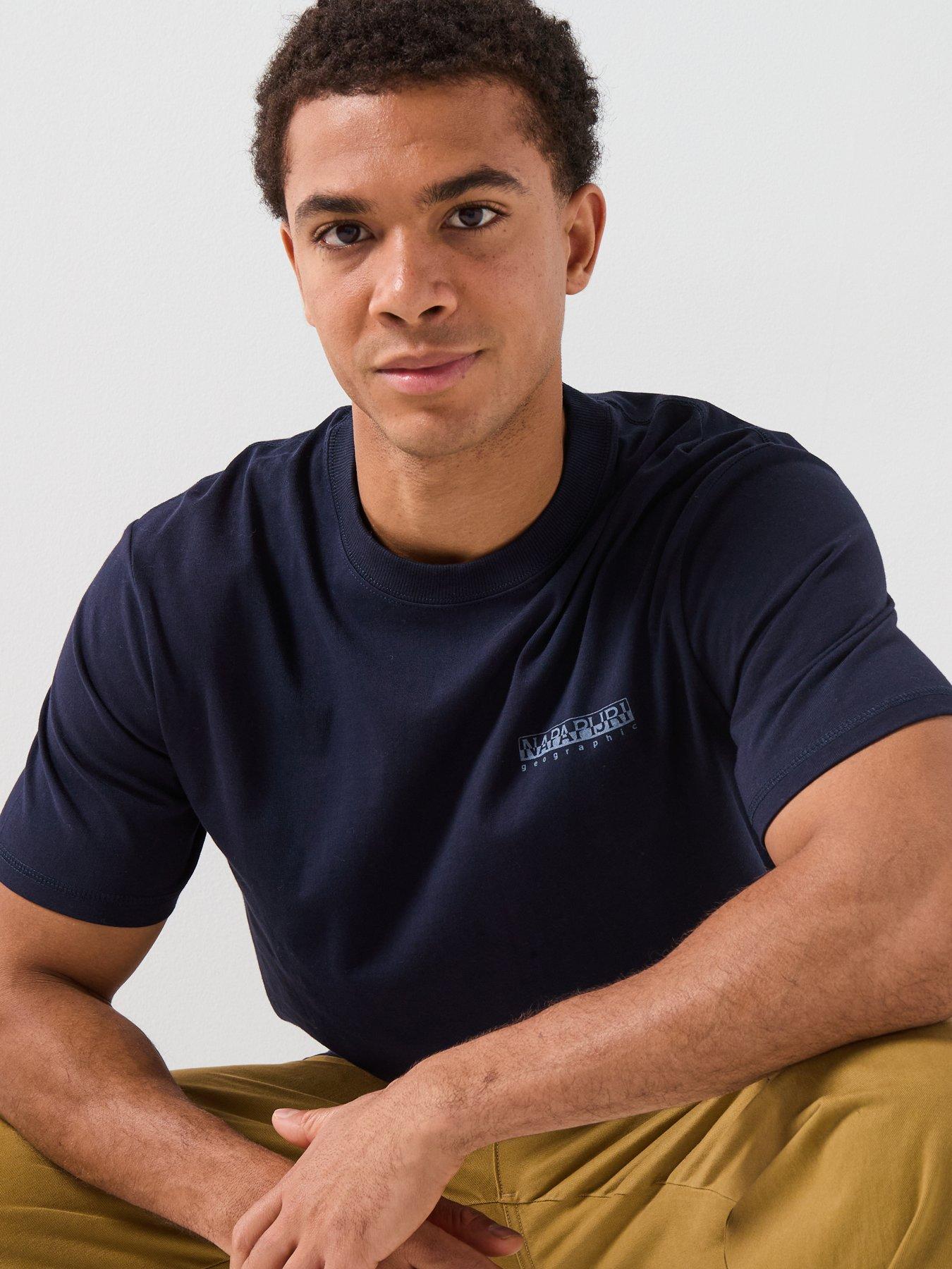  image of napapijri-mens-back-graphic-t-shirt-blue