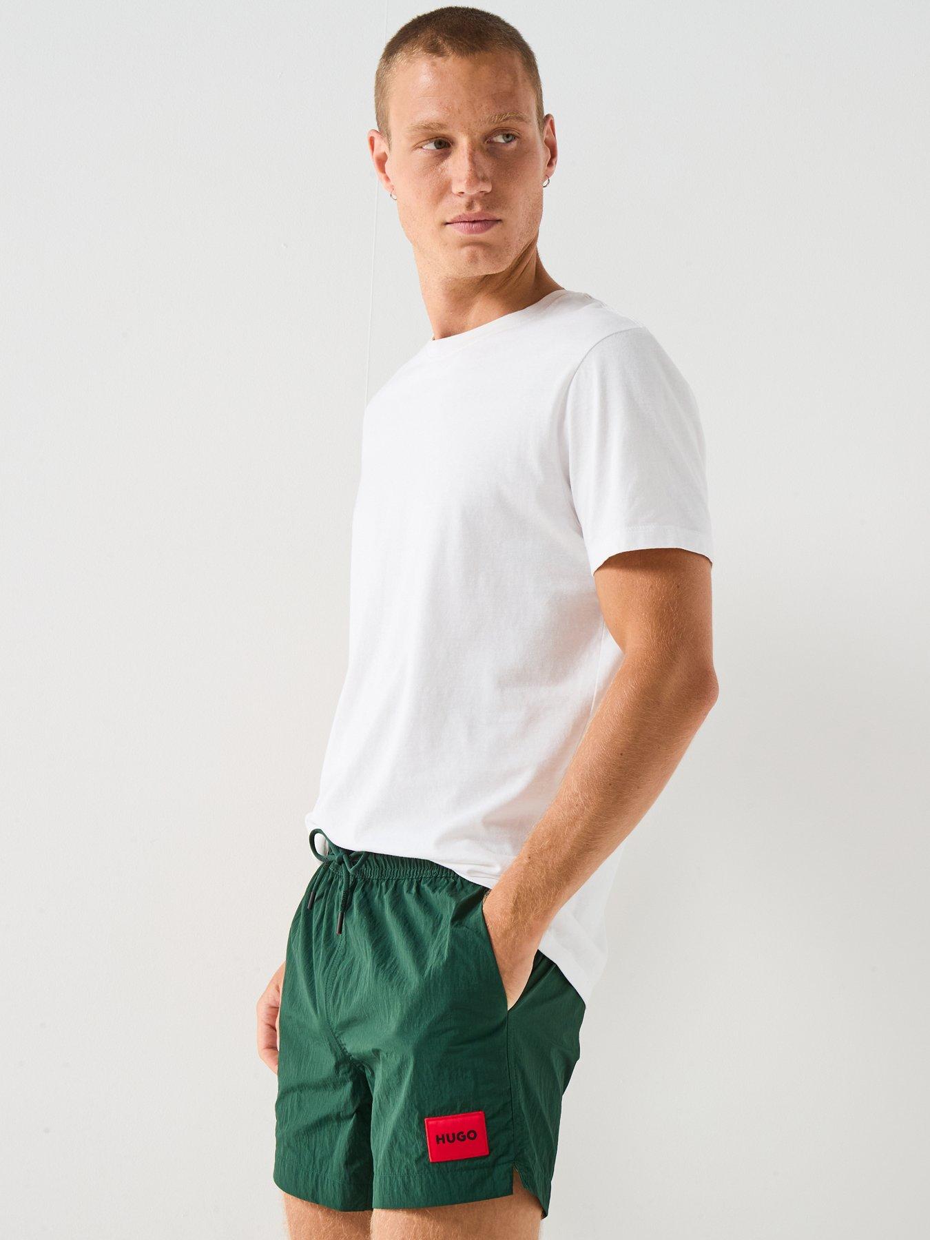  image of hugo-dominica-swim-shorts-dark-green