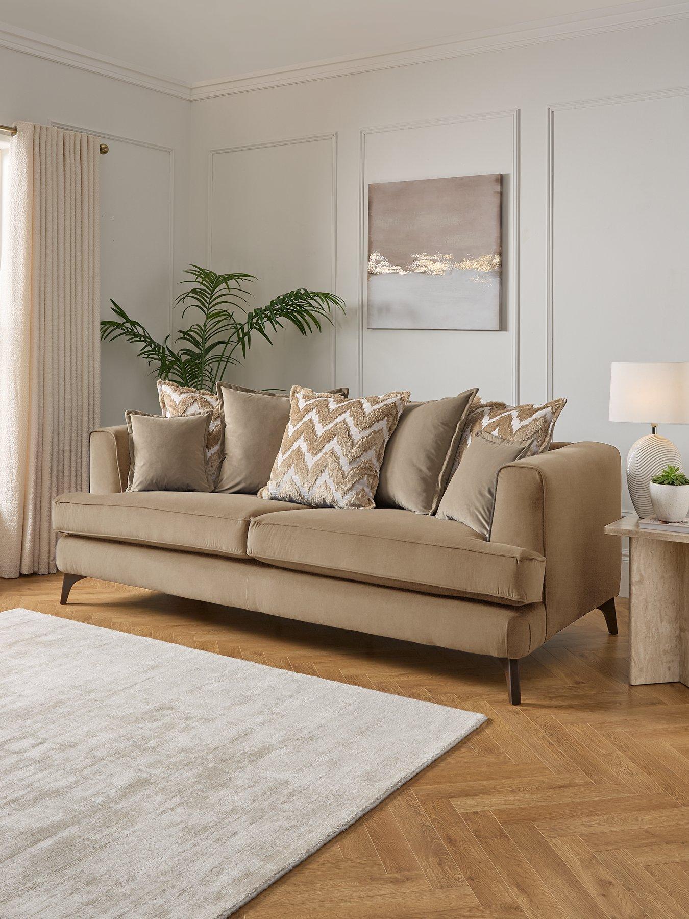 undefined Mayfair 4 Seater Scatter Back Fabric Sofa - Made to Order in the UK