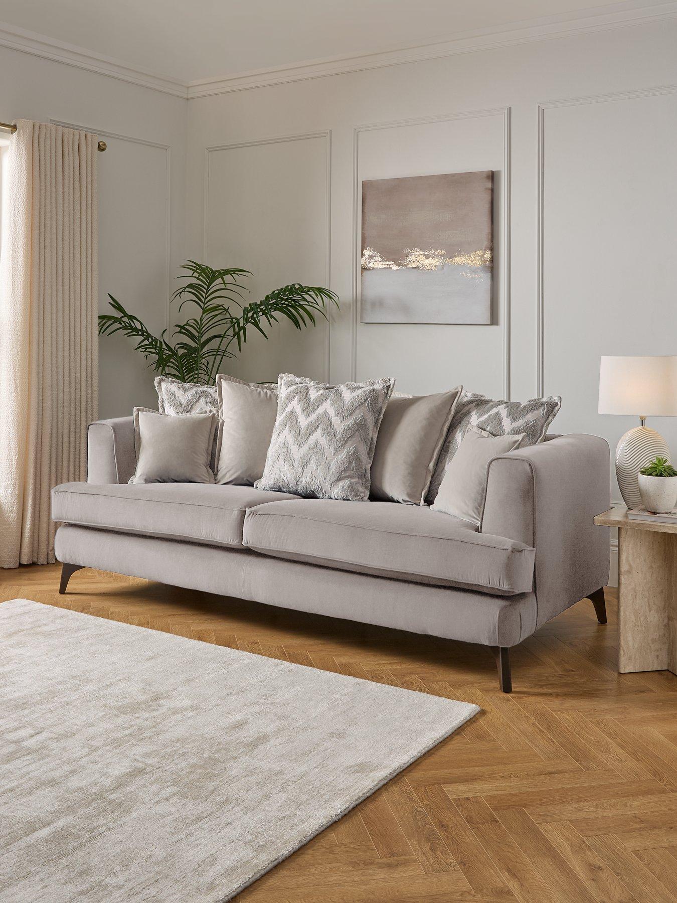 undefined Mayfair 4 Seater Scatter Back Fabric Sofa - Made to Order in the UK