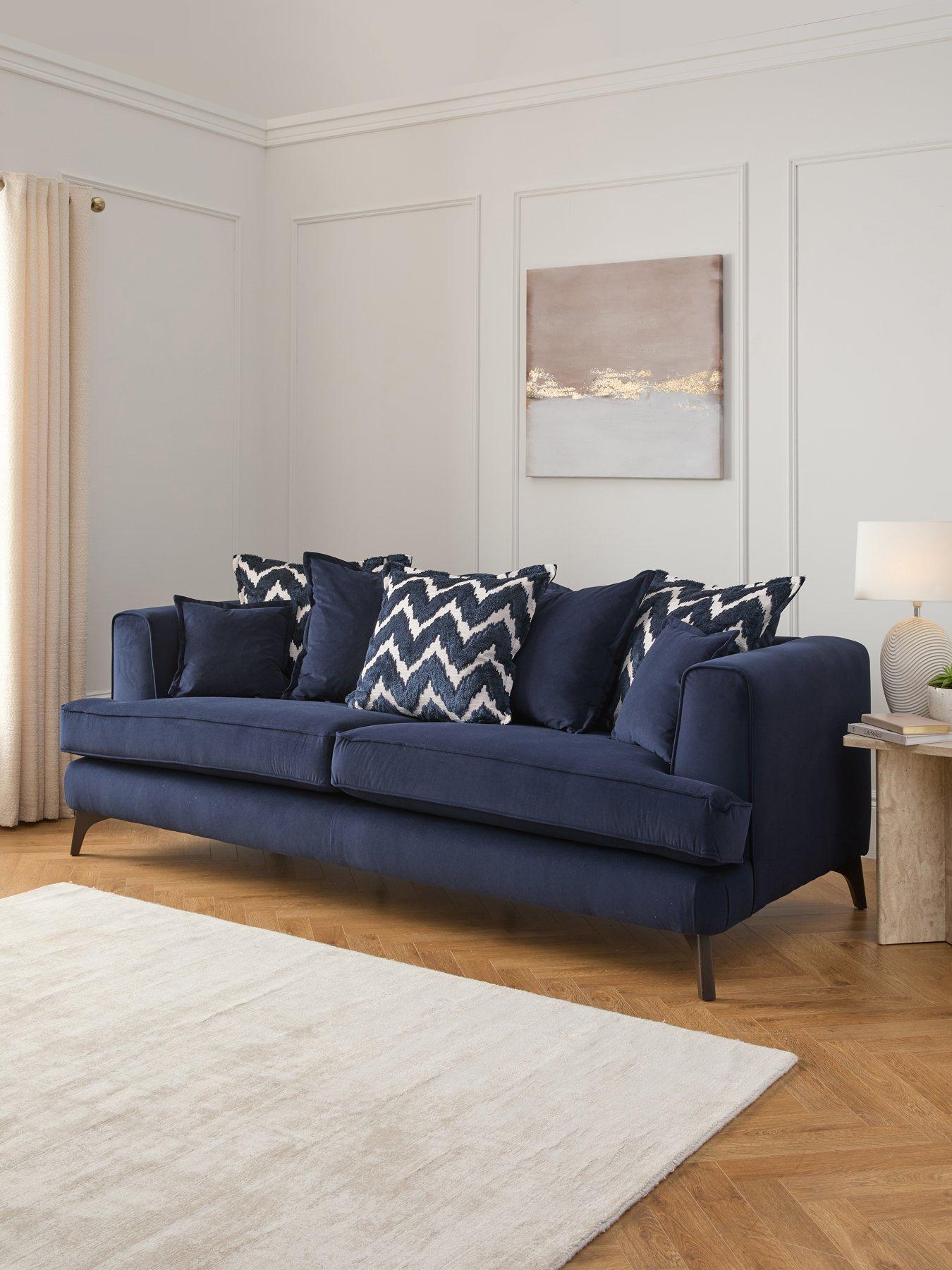 undefined Mayfair 4 Seater Scatter Back Fabric Sofa - Made to Order in the UK