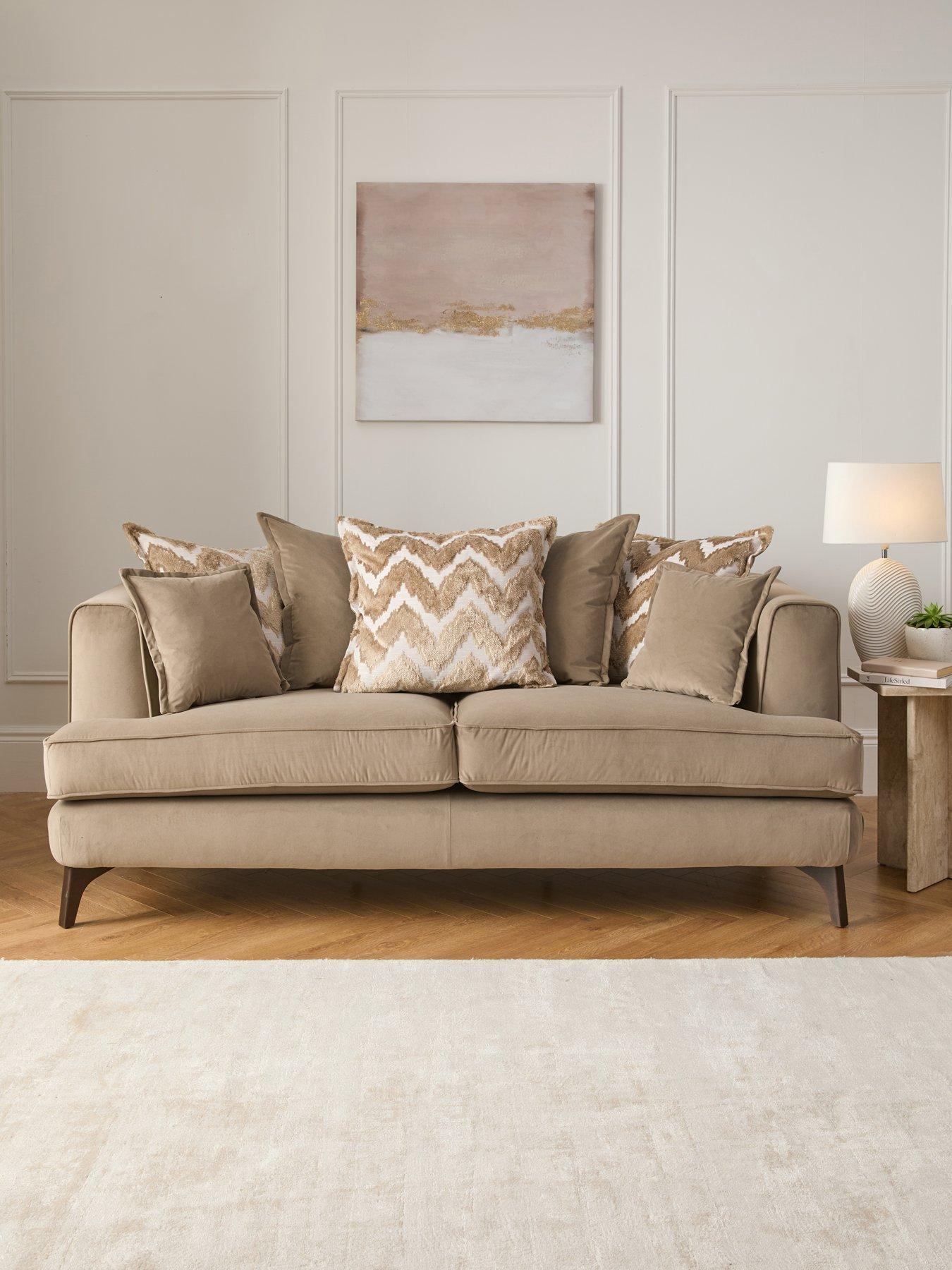 undefined Mayfair 3 Seater Scatter Back Fabric Sofa - Made to Order in the UK