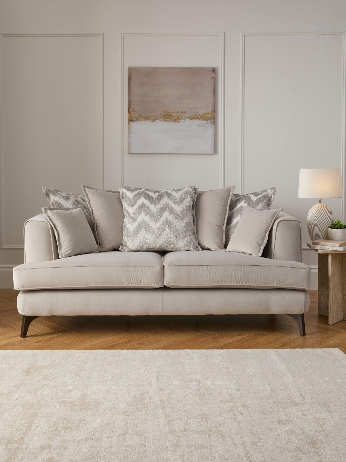 undefined Mayfair 3 Seater Scatter Back Fabric Sofa - Made to Order in the UK