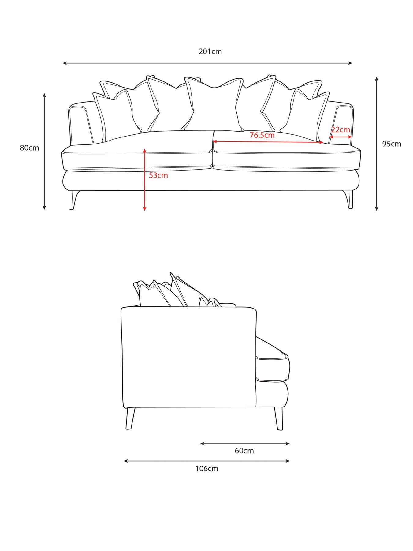 Image 7 of 7 of The Very Collection Mayfair 3 Seater Scatter Back Fabric Sofa - Made to Order in the UK - FSC&reg; Certified
