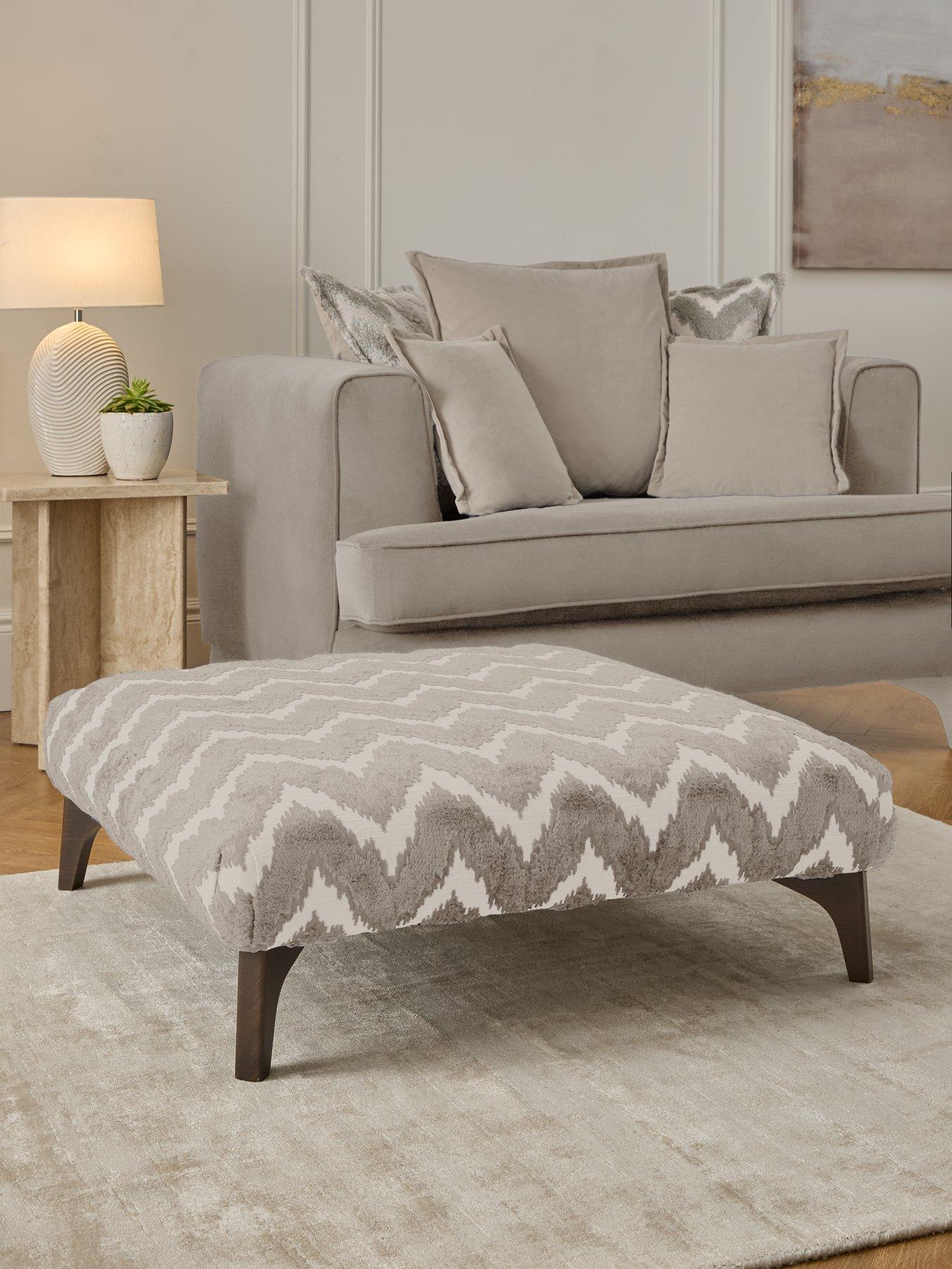 The Very Collection Mayfair Patterned Fabric Footstool - Made to Order in the UK - FSC® Certified