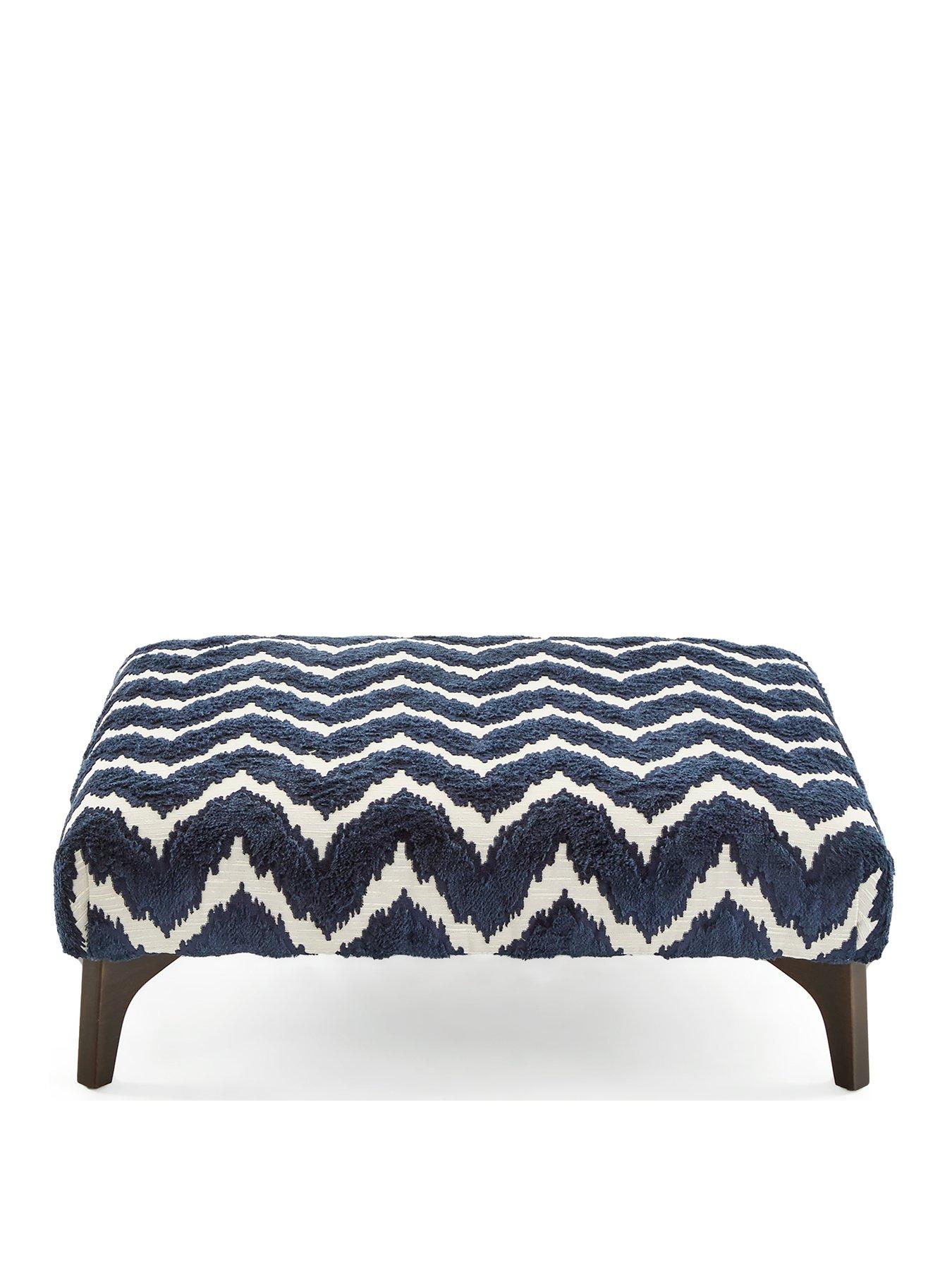 Image 2 of 6 of The Very Collection Mayfair Patterned Fabric Footstool&nbsp;- Made to Order in the UK - FSC&reg; Certified