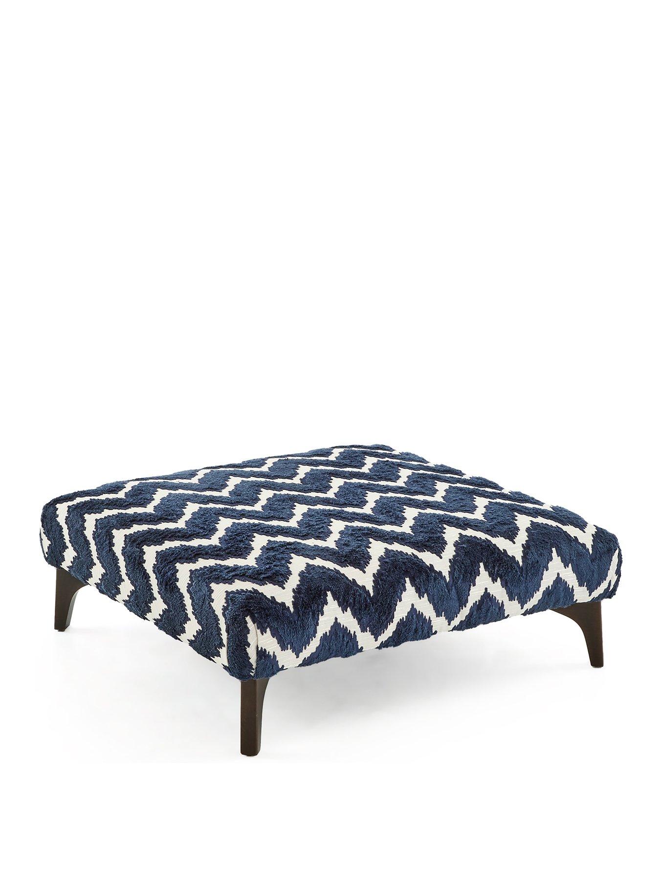 Image 3 of 6 of The Very Collection Mayfair Patterned Fabric Footstool&nbsp;- Made to Order in the UK - FSC&reg; Certified