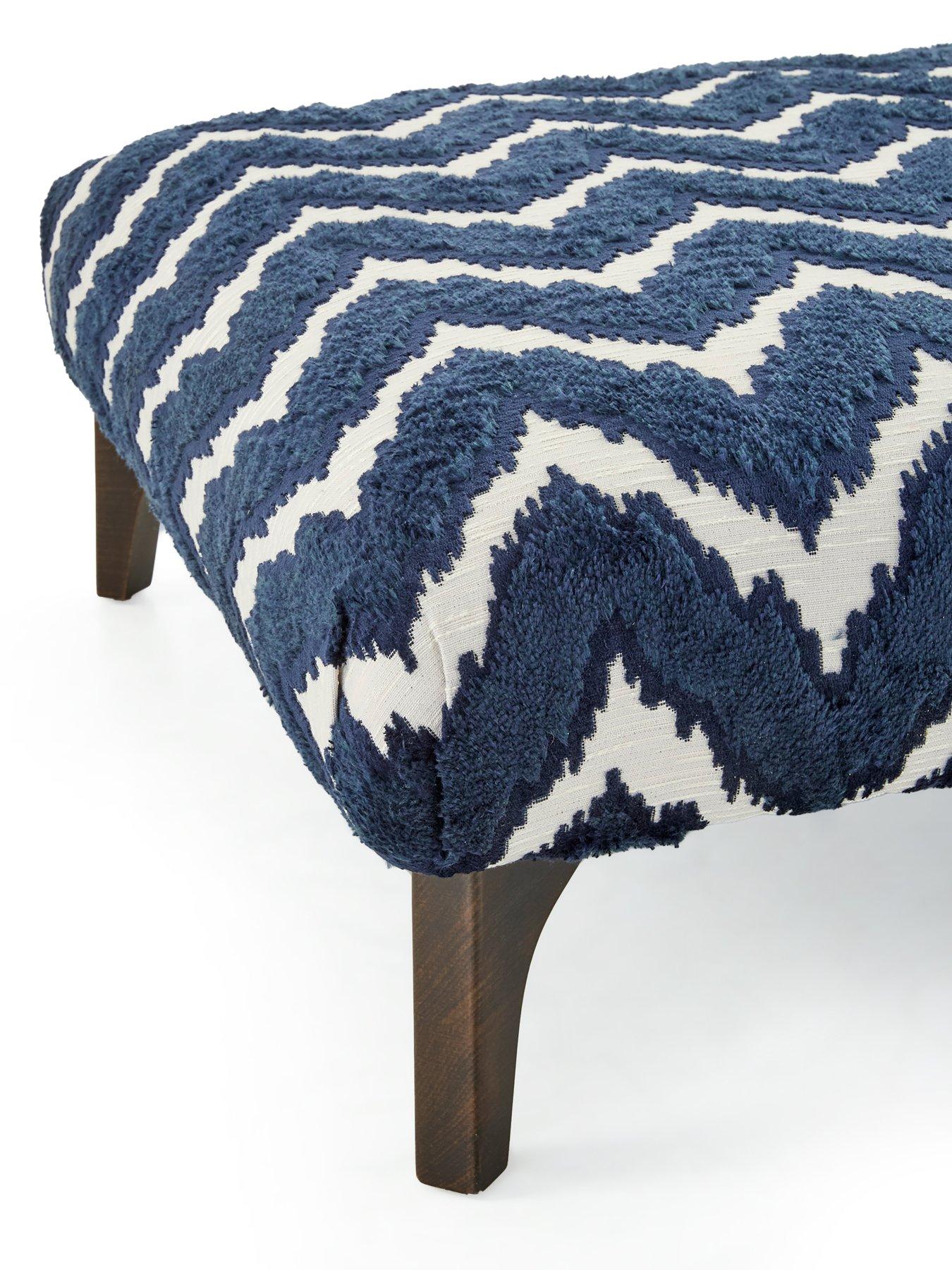 Image 5 of 6 of The Very Collection Mayfair Patterned Fabric Footstool&nbsp;- Made to Order in the UK - FSC&reg; Certified