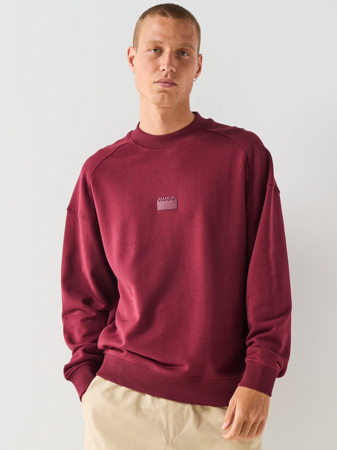 undefined Delastcrew Relaxed Fit Crew Sweat - Dark Red