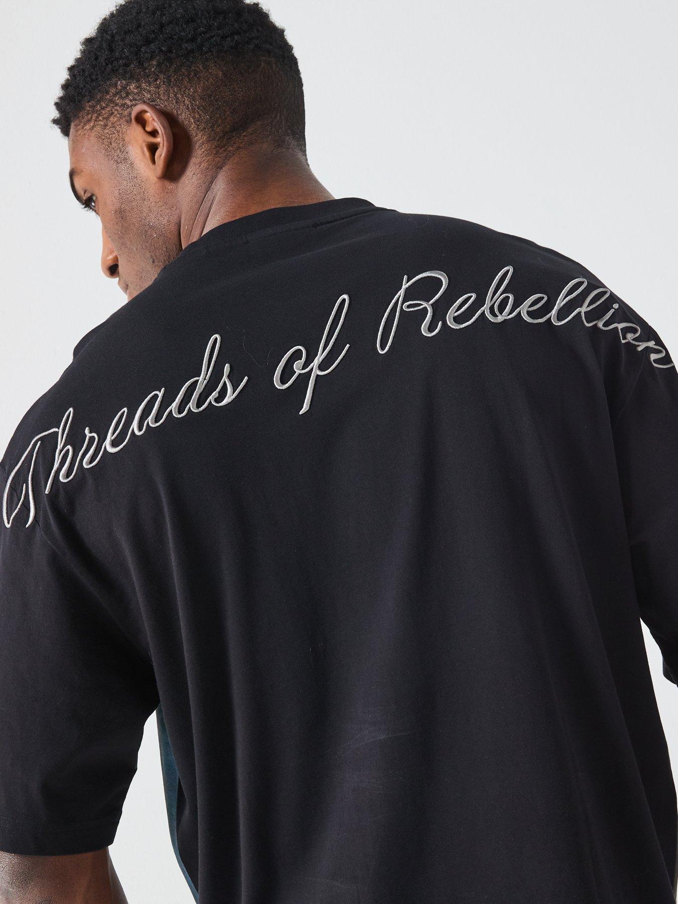 Image 4 of 6 of HUGO Dabilo Oversized Fit Painting Print T-Shirt - Black