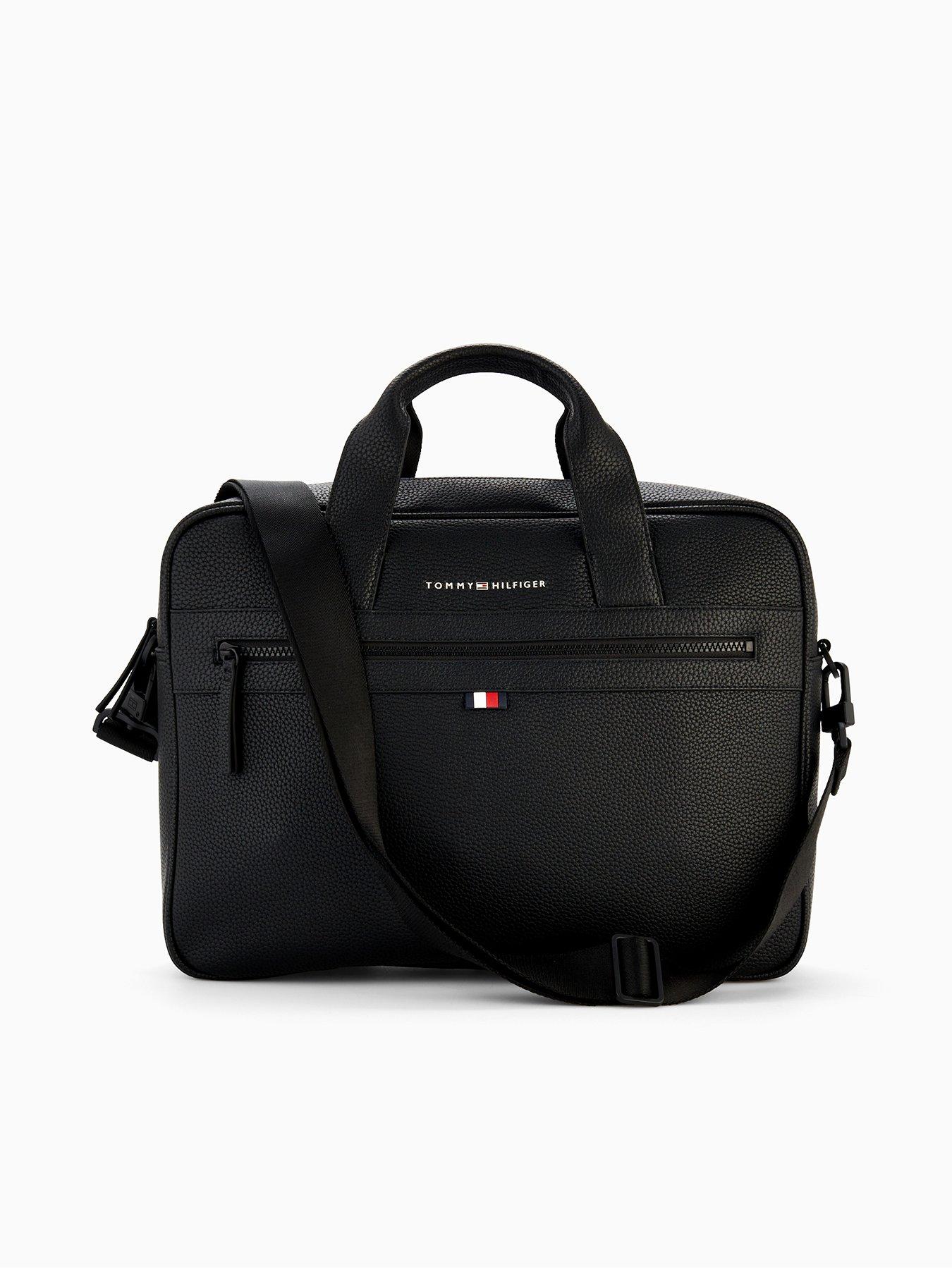 Tommy Hilfiger Essential Pu Laptop Bag - Black