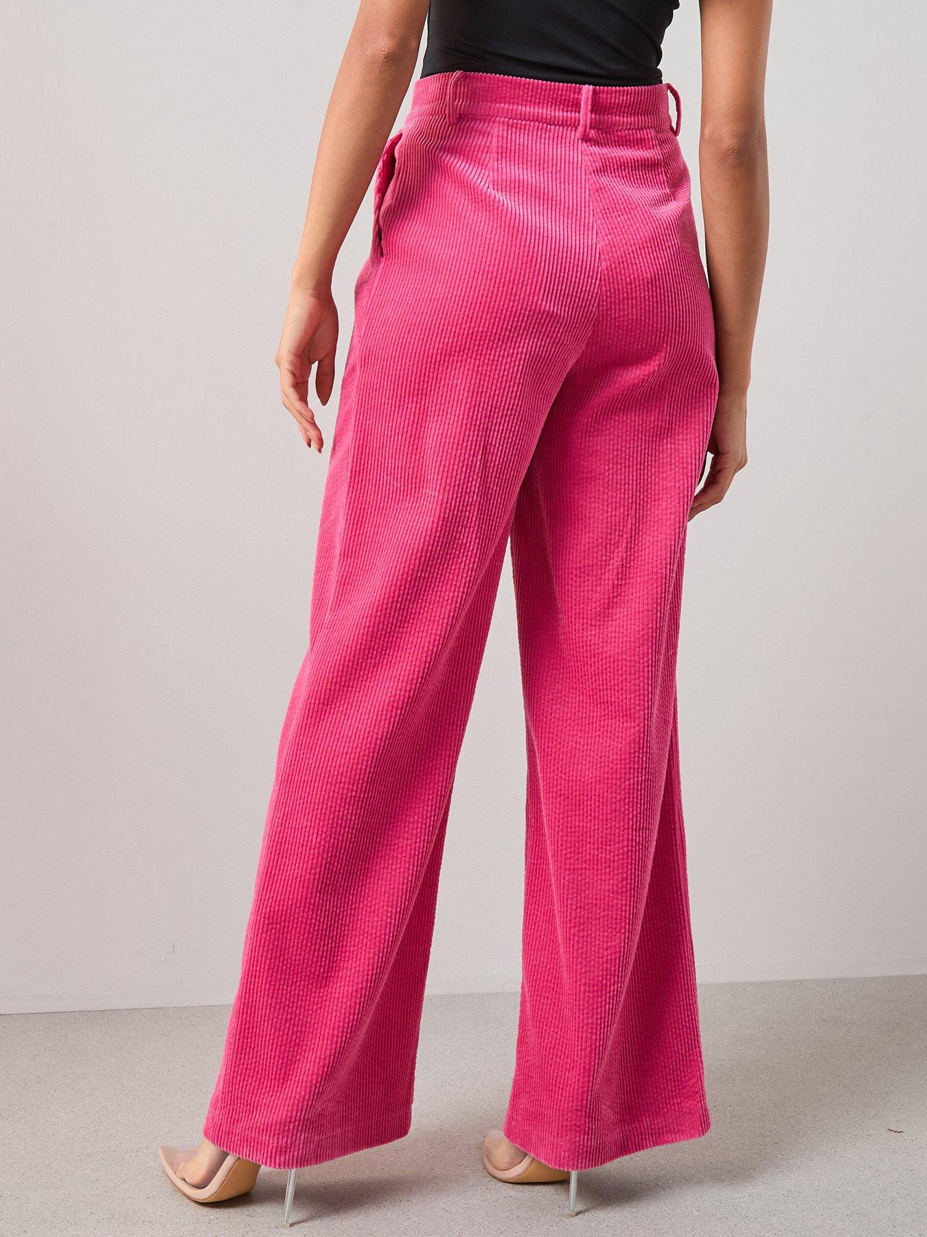 Image 2 of 5 of The Very Collection Cord Wide Leg Relaxed Trousers - Pink