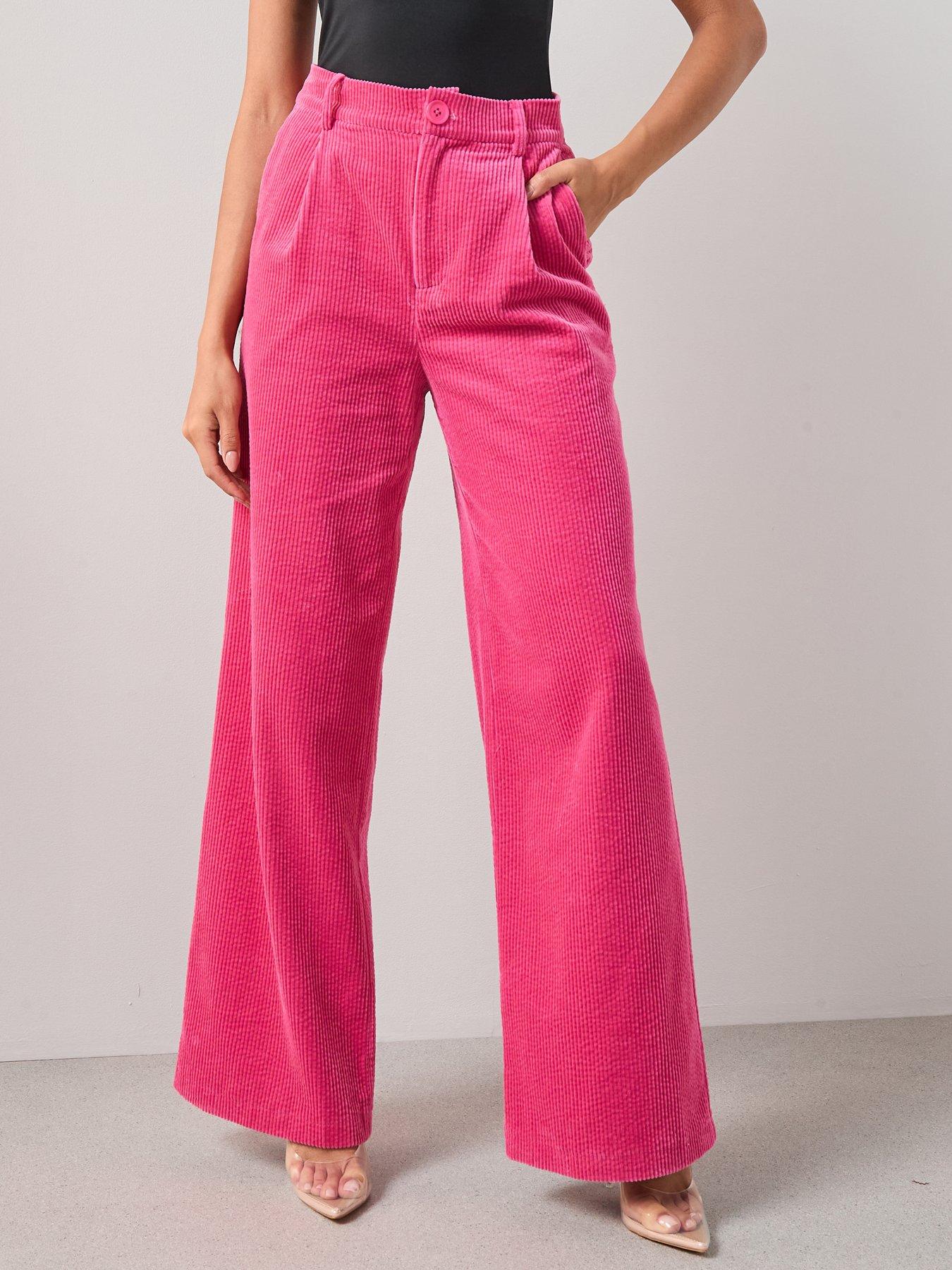 Image 3 of 5 of The Very Collection Cord Wide Leg Relaxed Trousers - Pink