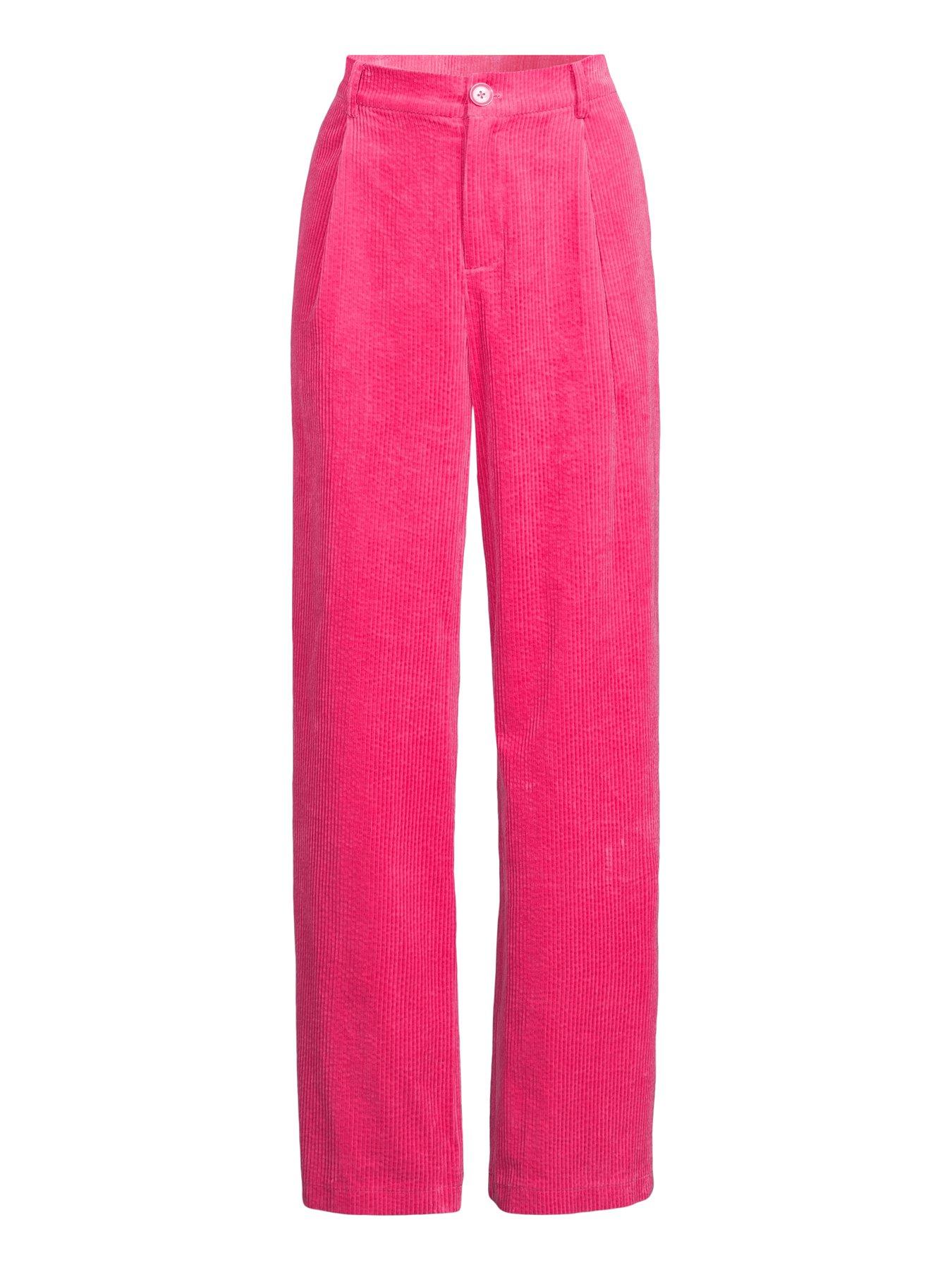 Image 6 of 6 of The Very Collection X Carol Byrne Cord Wide Leg Relaxed Trousers - Pink
